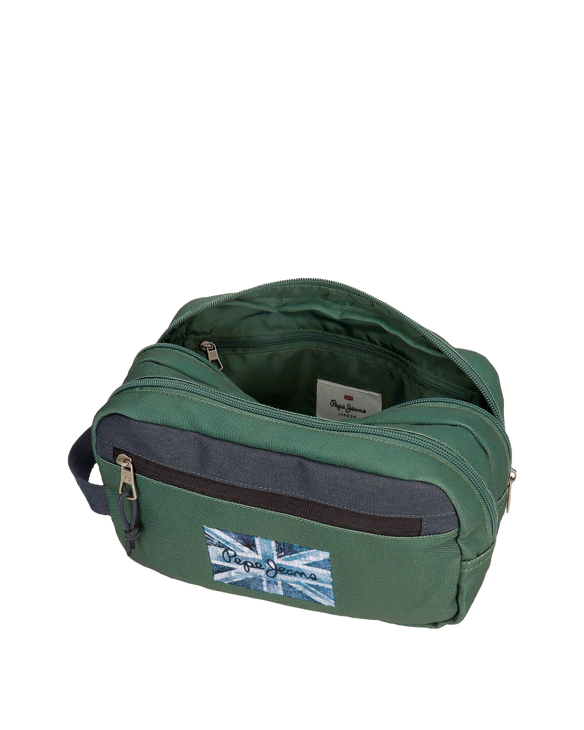 Necessaire Pepe Jeans Jebb Dois Compartimentos com Alça Lateral Verde-4