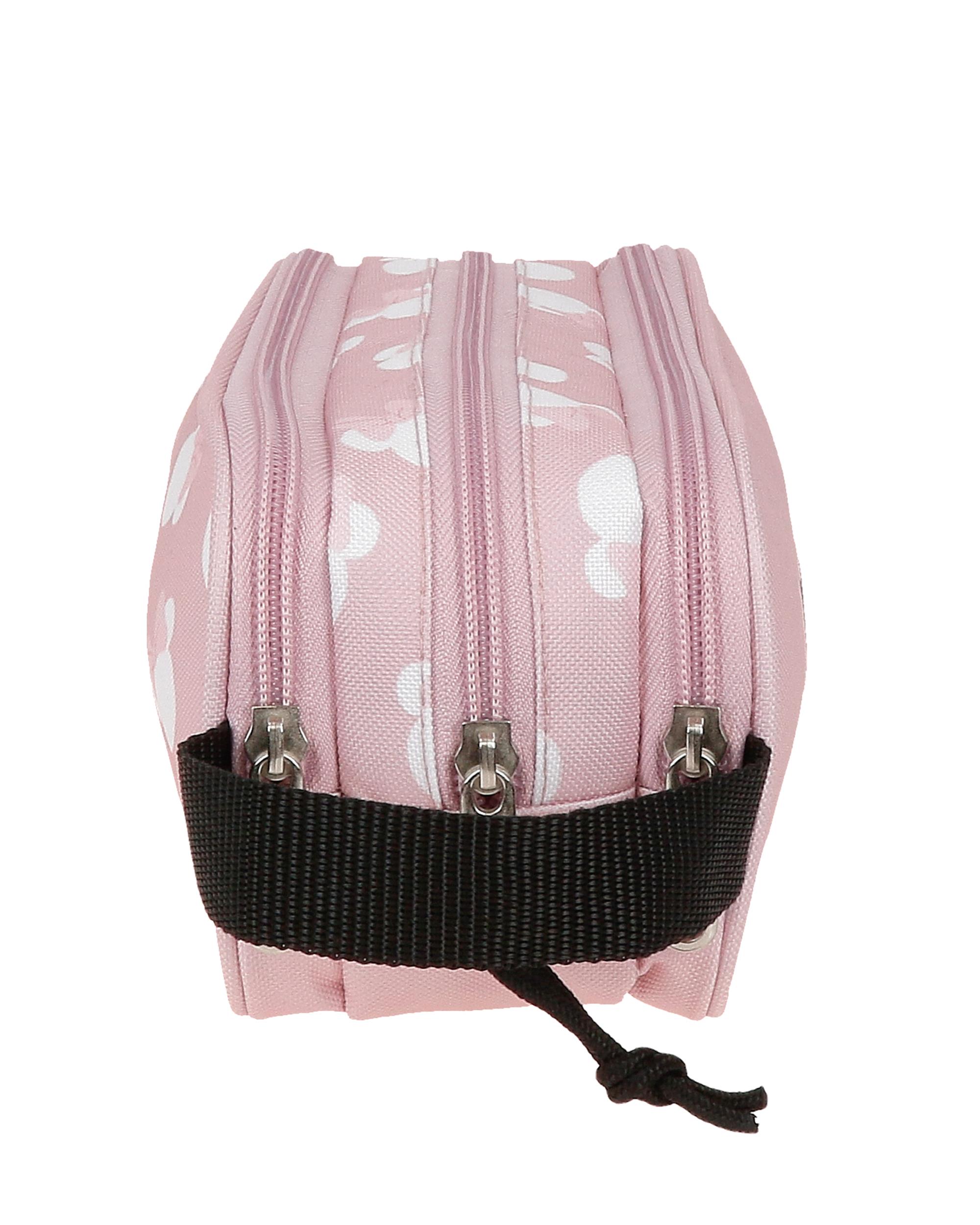 Estojo Minnie Heads Triplo Compartimento Rosa-2