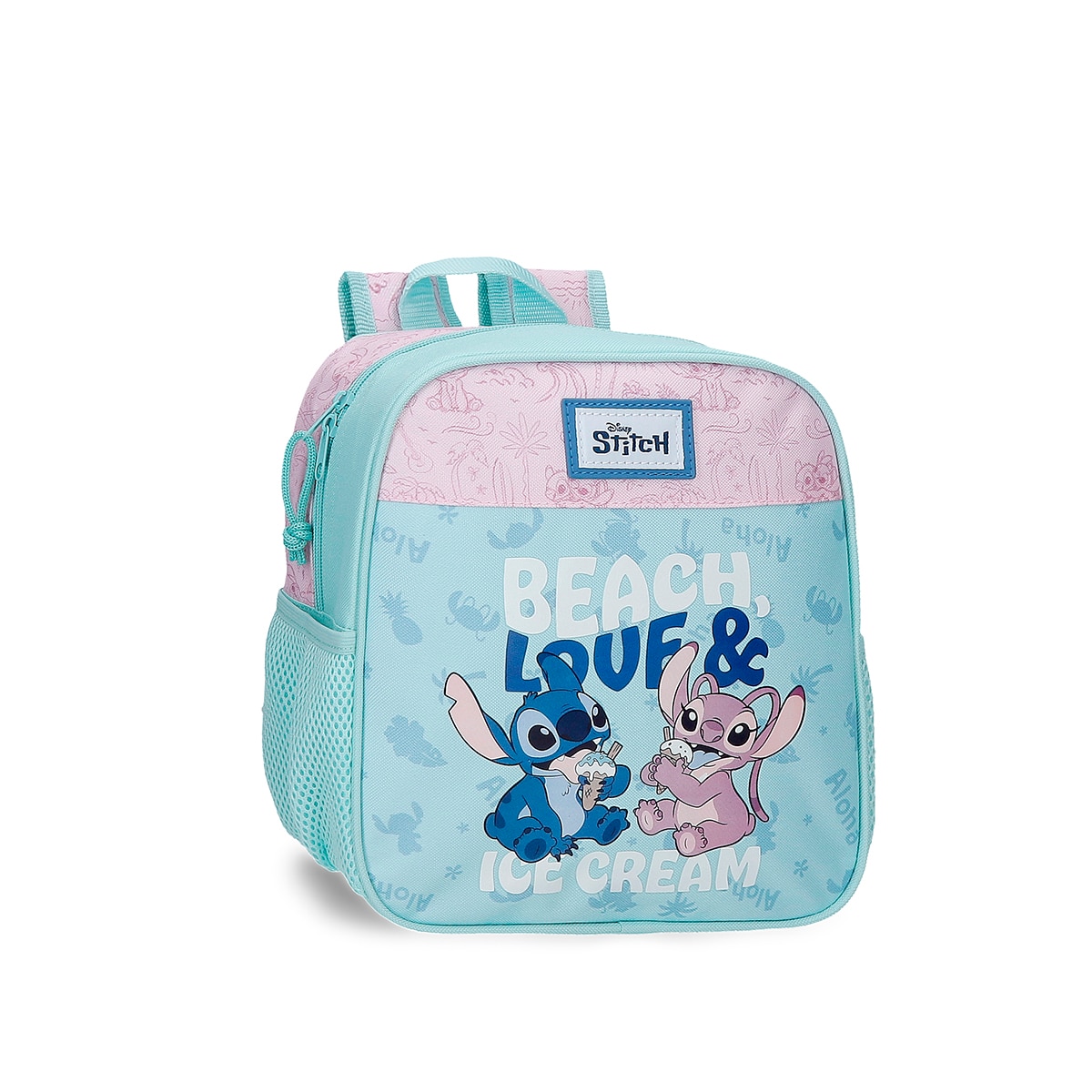 Mochila Pré-escolar Lilo & Stitch Beach & Love 25 Cm com Capacidade de 5,75l Azul-1