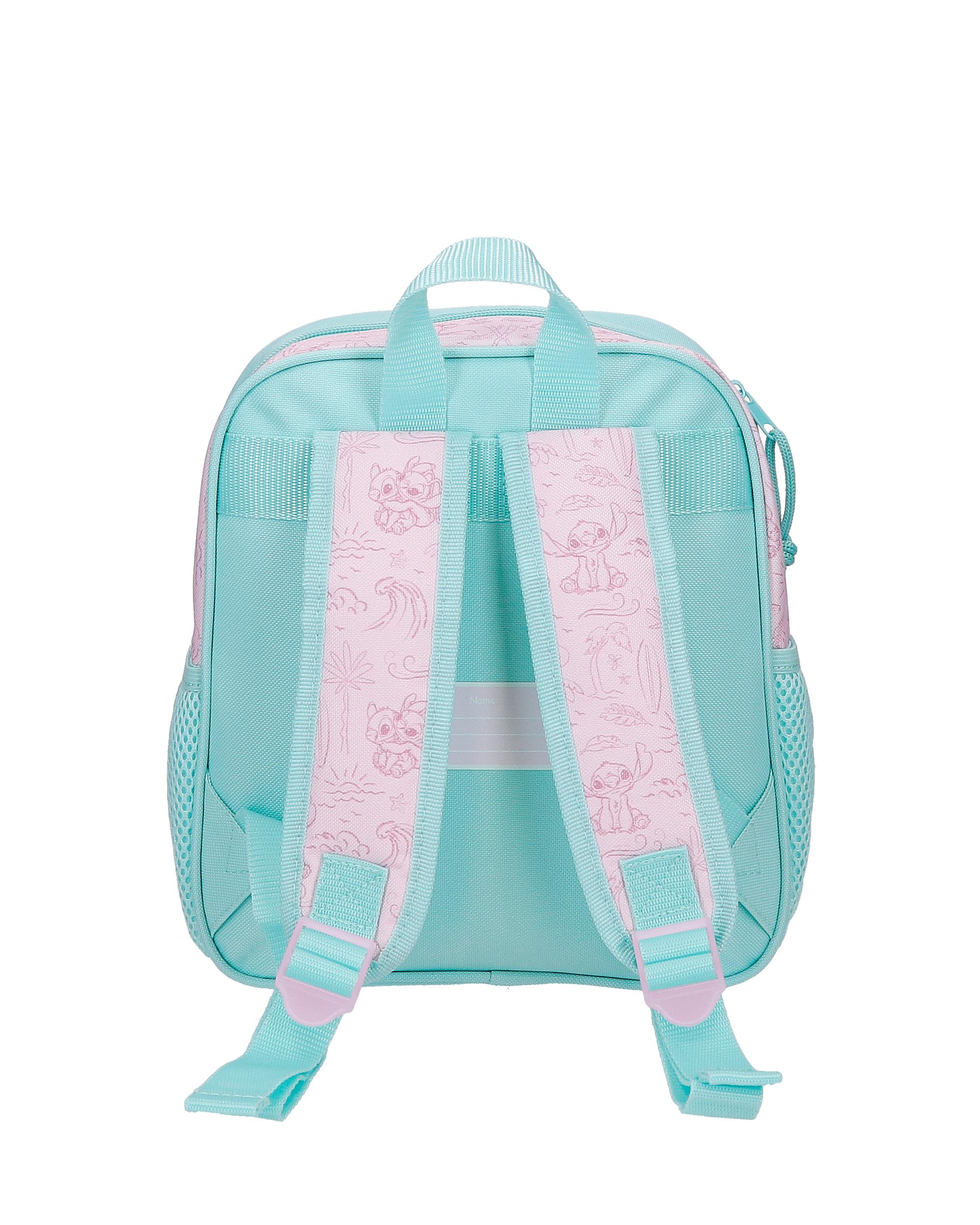 Mochila Pré-escolar Lilo & Stitch Beach & Love 25 Cm com Capacidade de 5,75l Azul-3