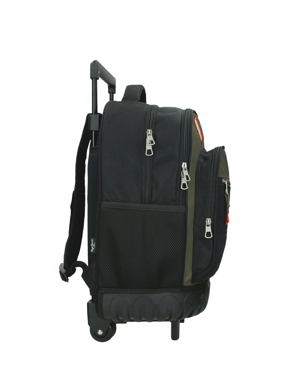 Mochila com Rodas Ponder de Compartimento Duplo e Bolsos Laterais Preto-2