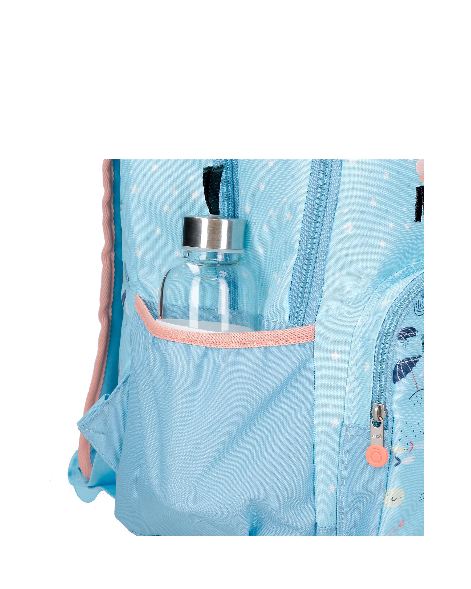 Mochila de Passeio Magic Summer de 32 Cm Adaptável com Bolsos Frontais Azul-6