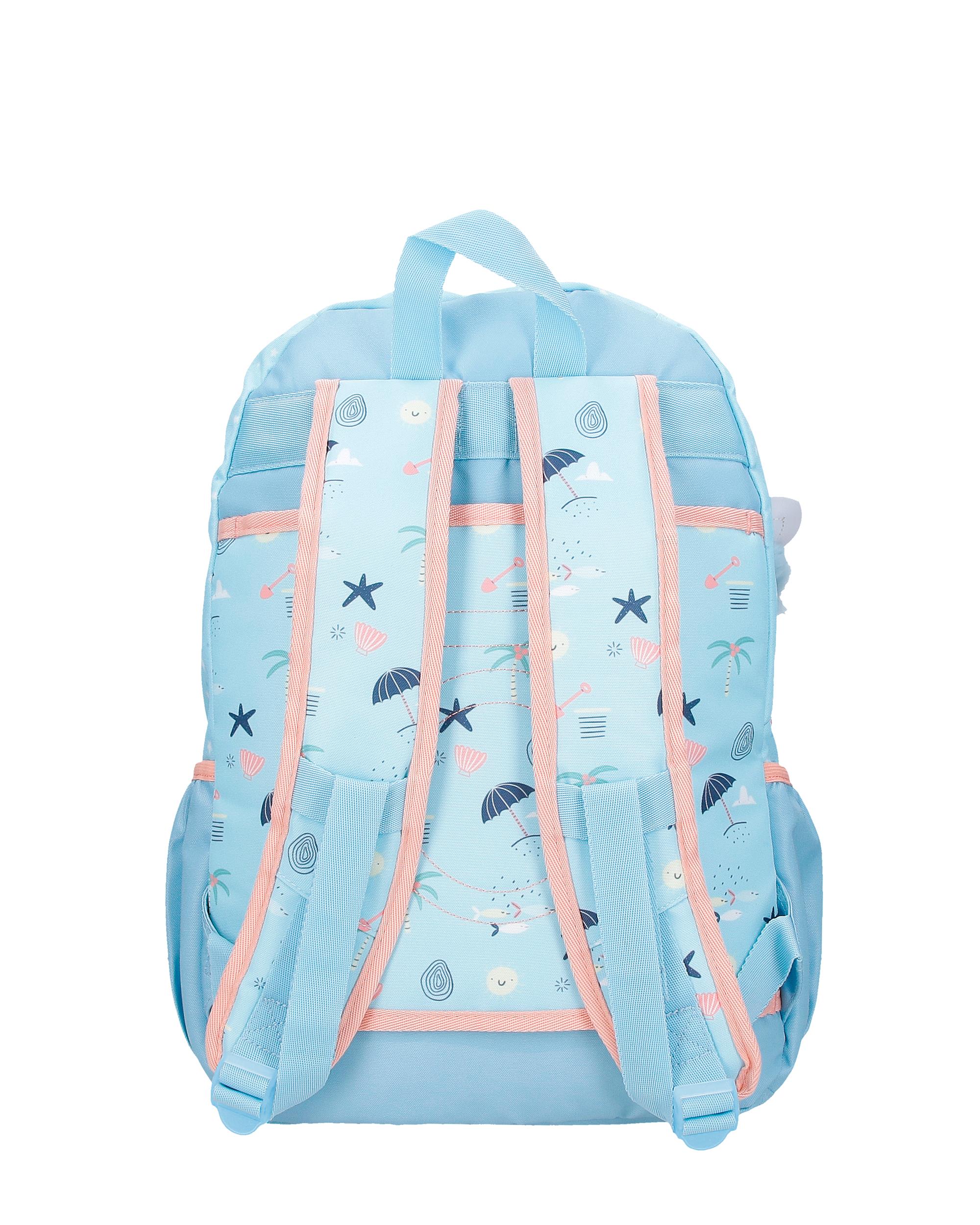 Mochila Magic Summer de 38 Cm com Duplo Compartimento Azul-3