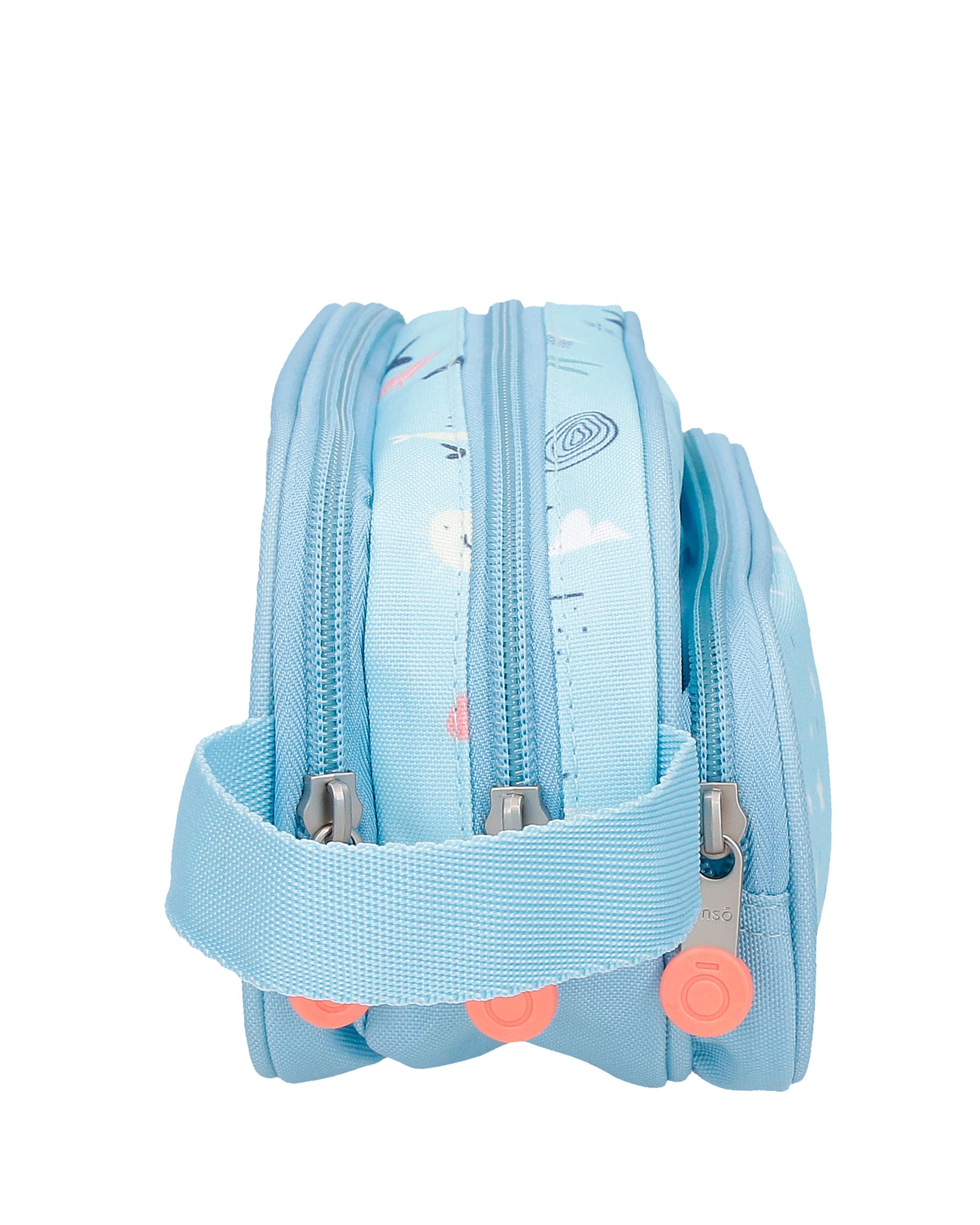 Estojo Magic Summer Triplo Compartimento Azul-2