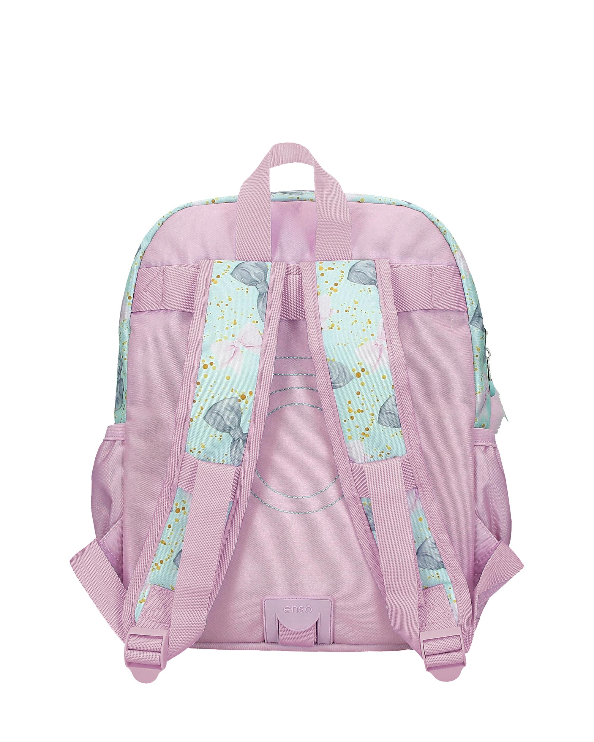 Mochila de Passeio Merci Amour de 32 Cm Adaptável com Bolsos Frontais Verde-3