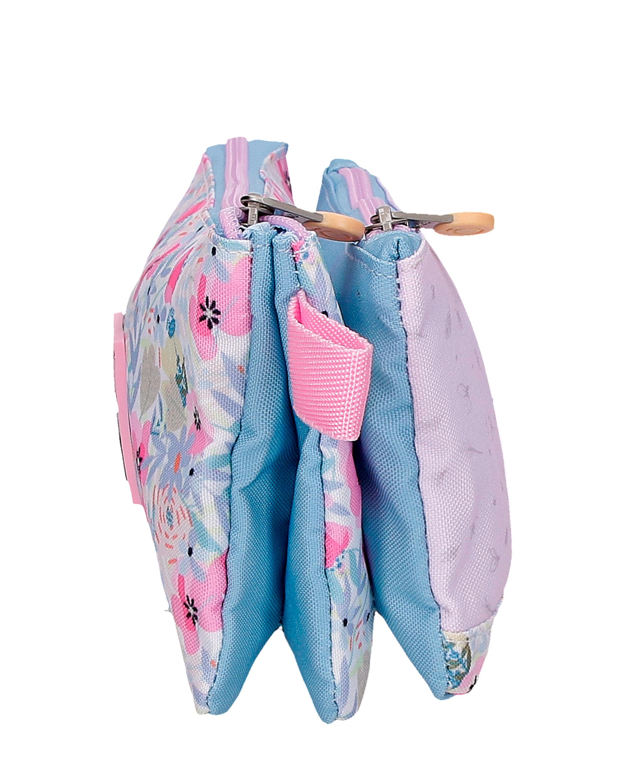 Estojo Full Of Flowers Três Compartimentos Rosa-2