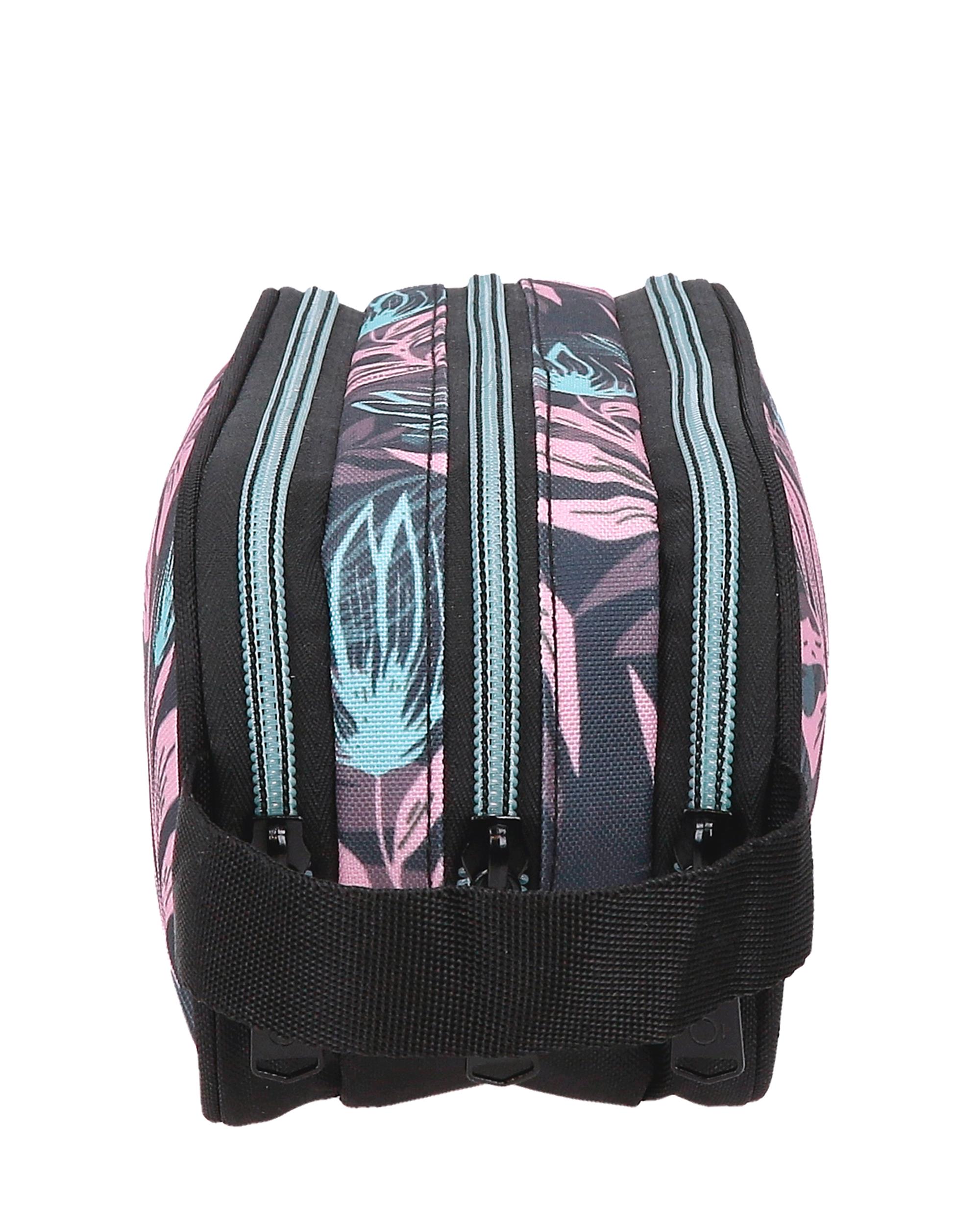 Estojo Três Compartimentos Enso Fleur Folhas Multicolor-2