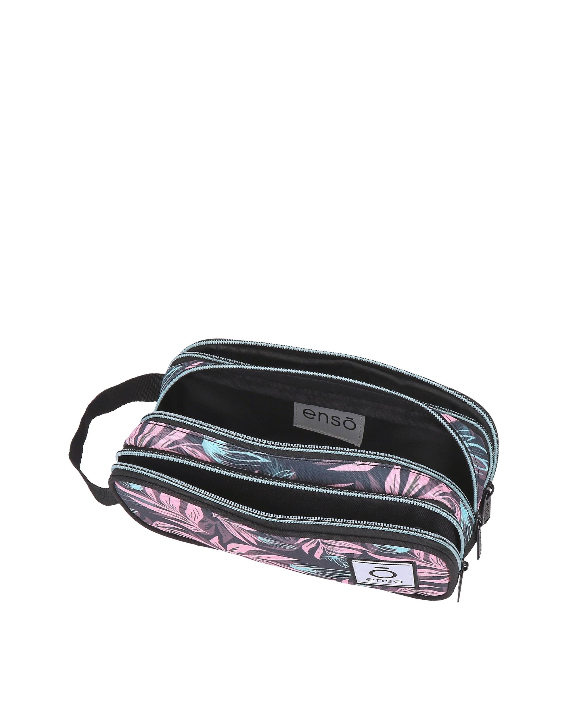 Estojo Três Compartimentos Enso Fleur Folhas Multicolor-4