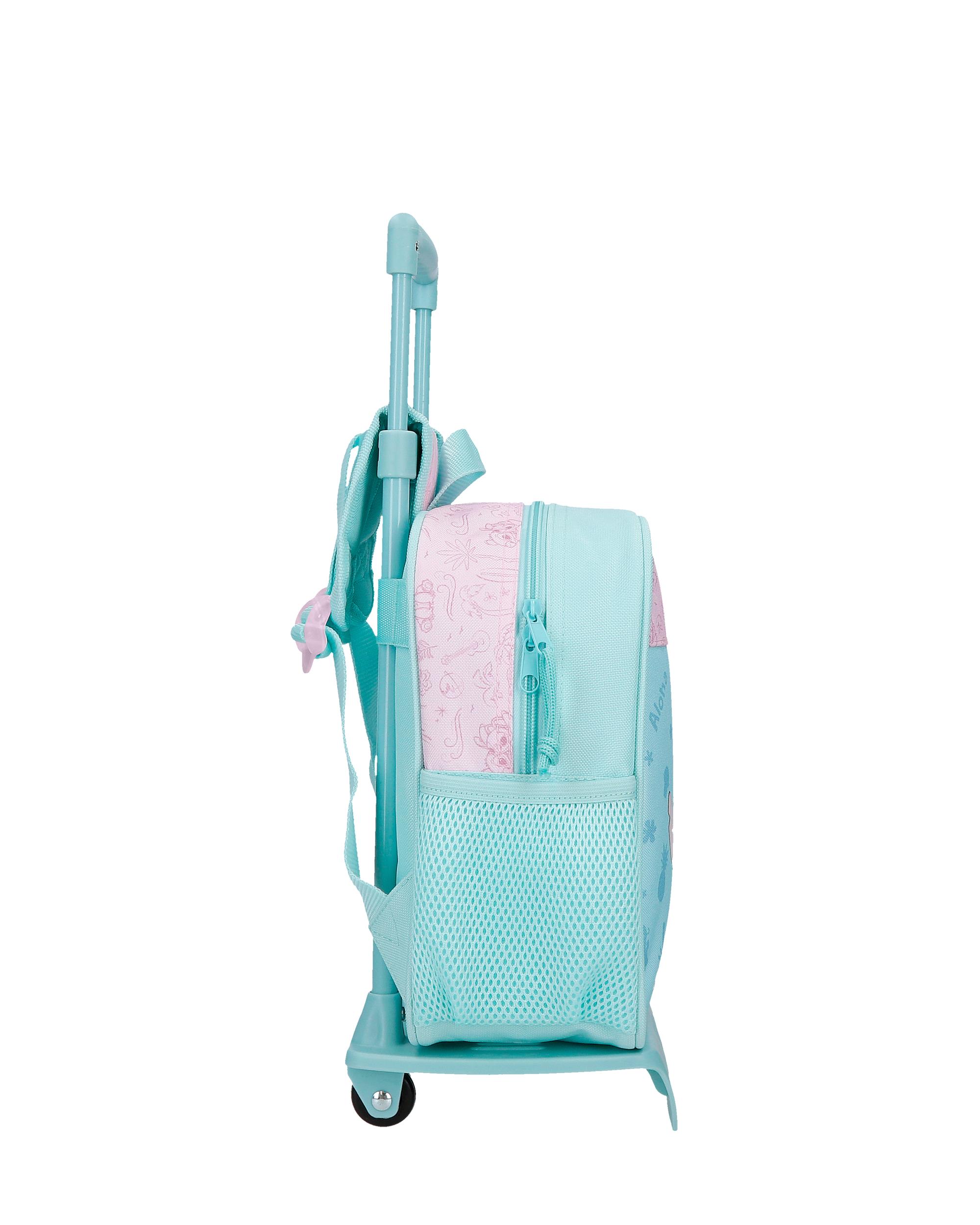 Mochila Pré-escolar Lilo & Stitch Beach & Love 25 Cm Beach & Love com Capacidade de 5,75l em Turquesa Verde Azul-2