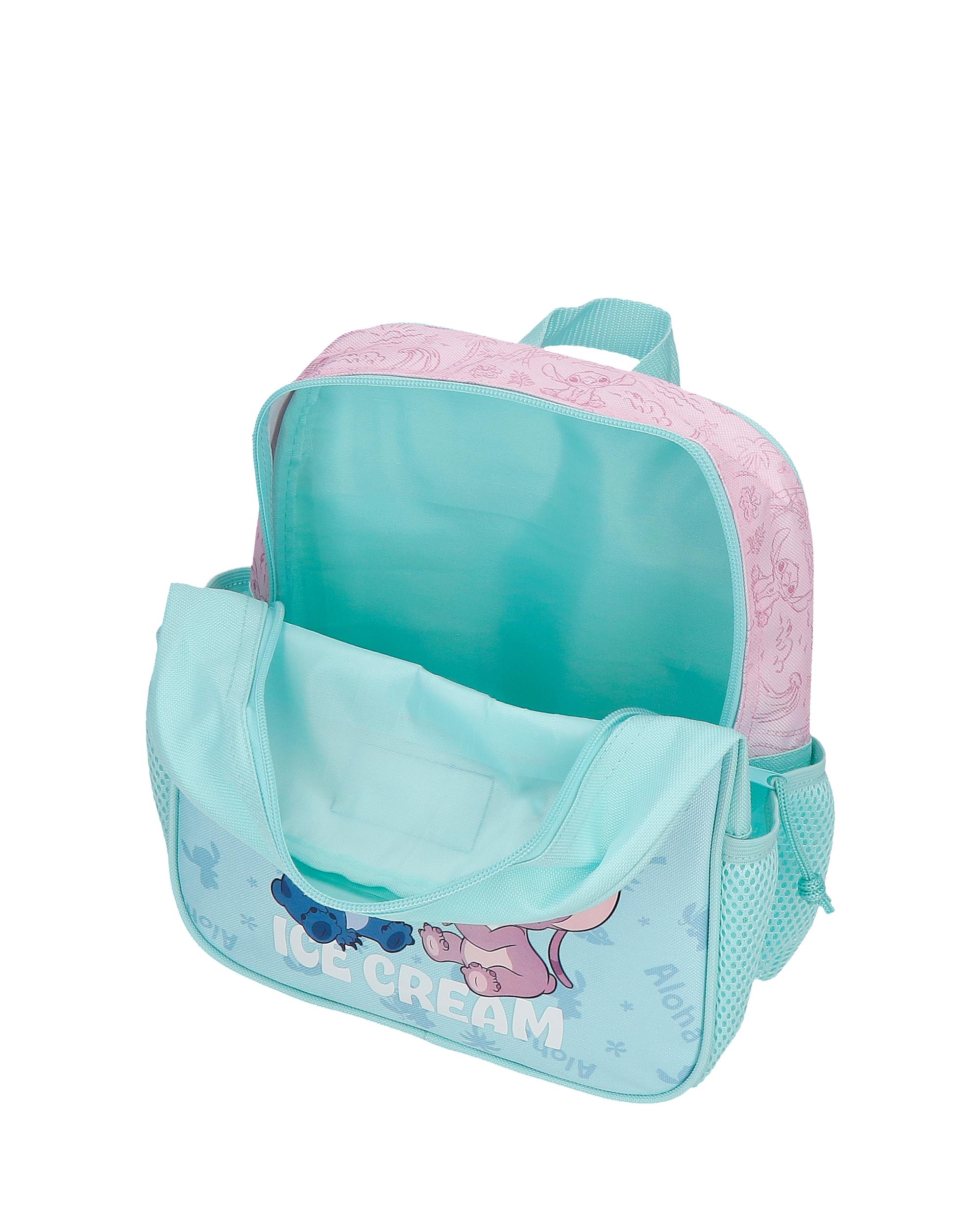 Mochila Pré-escolar Lilo & Stitch Beach & Love 25 Cm Beach & Love com Capacidade de 5,75l em Turquesa Verde Azul-4