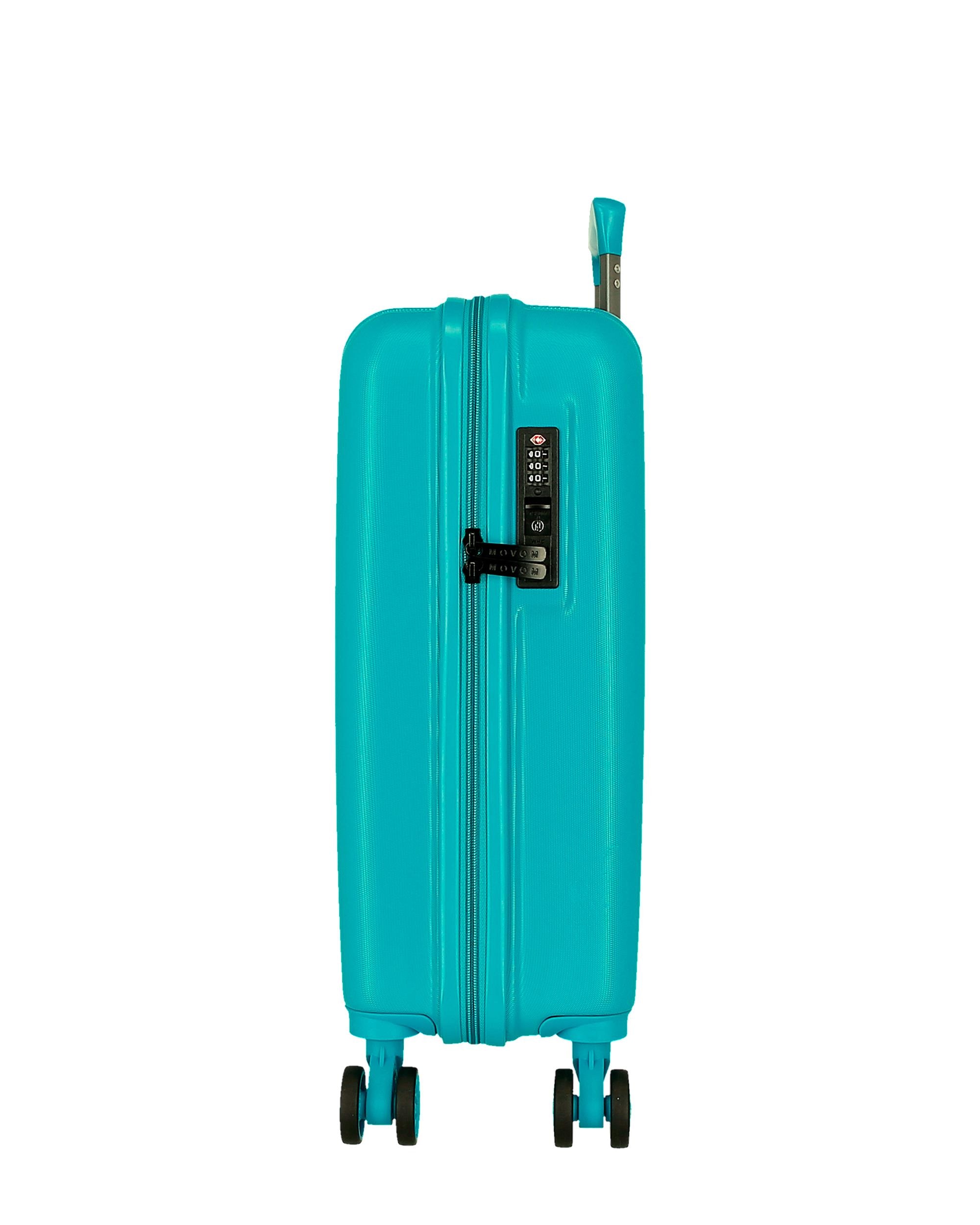 Mala de Cabine 55 Cm Movom Wood Abs com Capacidade de 37l em Turquesa Verde Azul-2