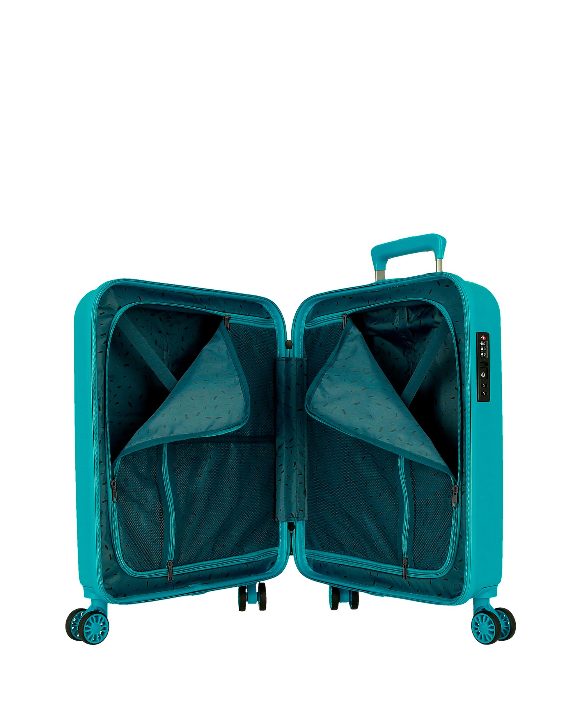 Mala de Cabine 55 Cm Movom Wood Abs com Capacidade de 37l em Turquesa Verde Azul-5