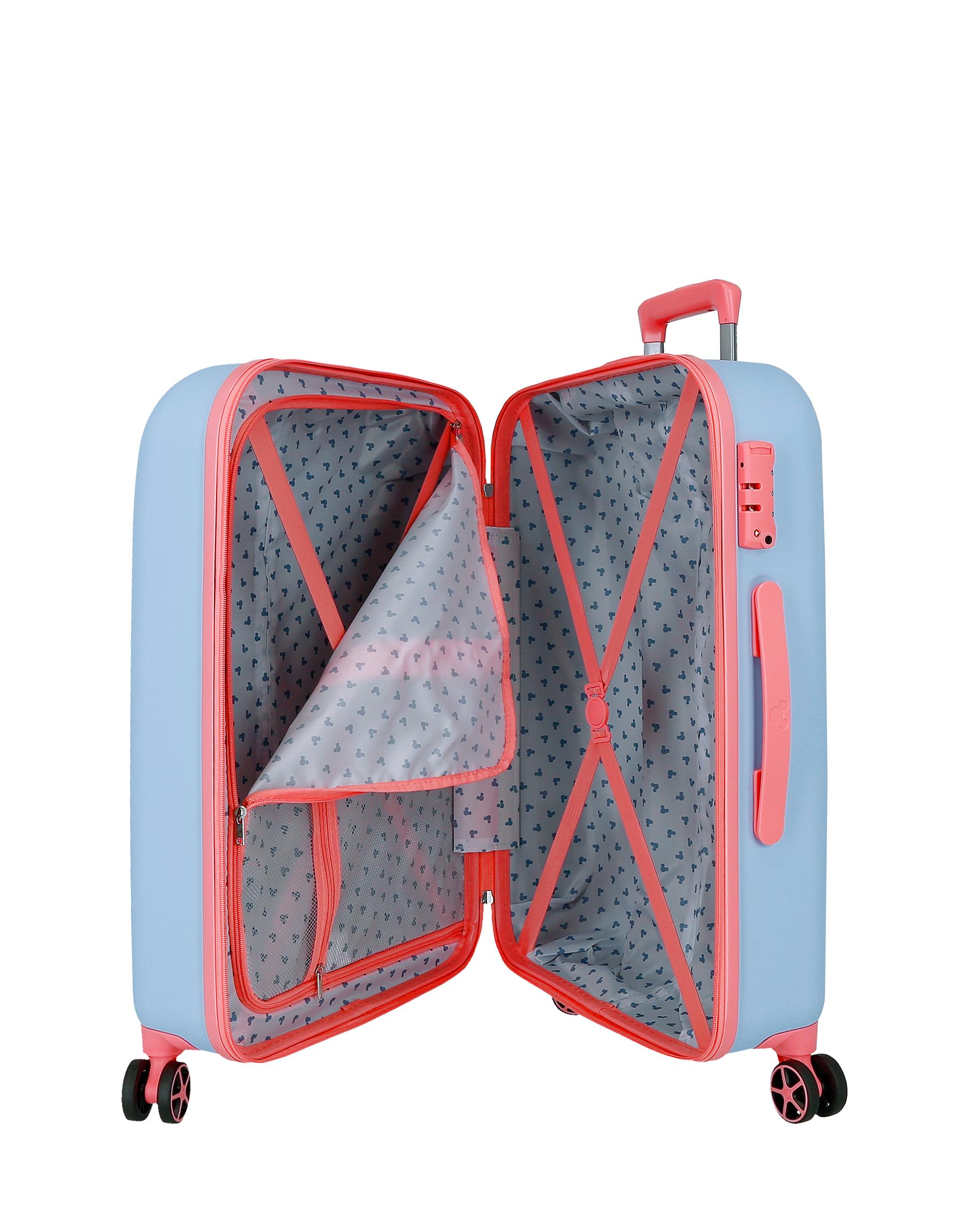 Mala Média Disney Mickey Crazy Trip com Capacidade de 75l Azul-5
