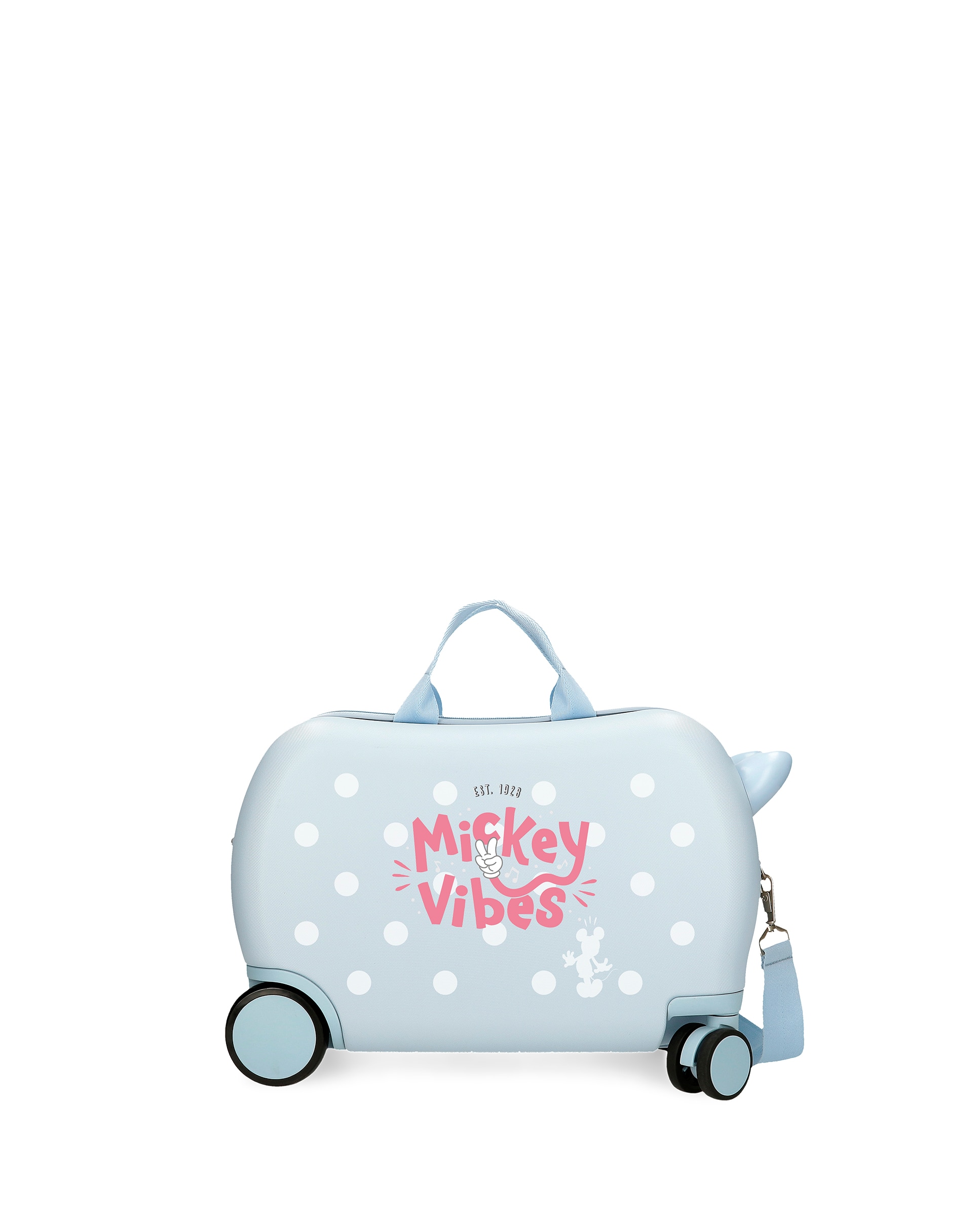 Mala Infantil 2 Rodas Multidirecionais Mickey Vibes com Capacidade de 28l em Turquesa Azul-1