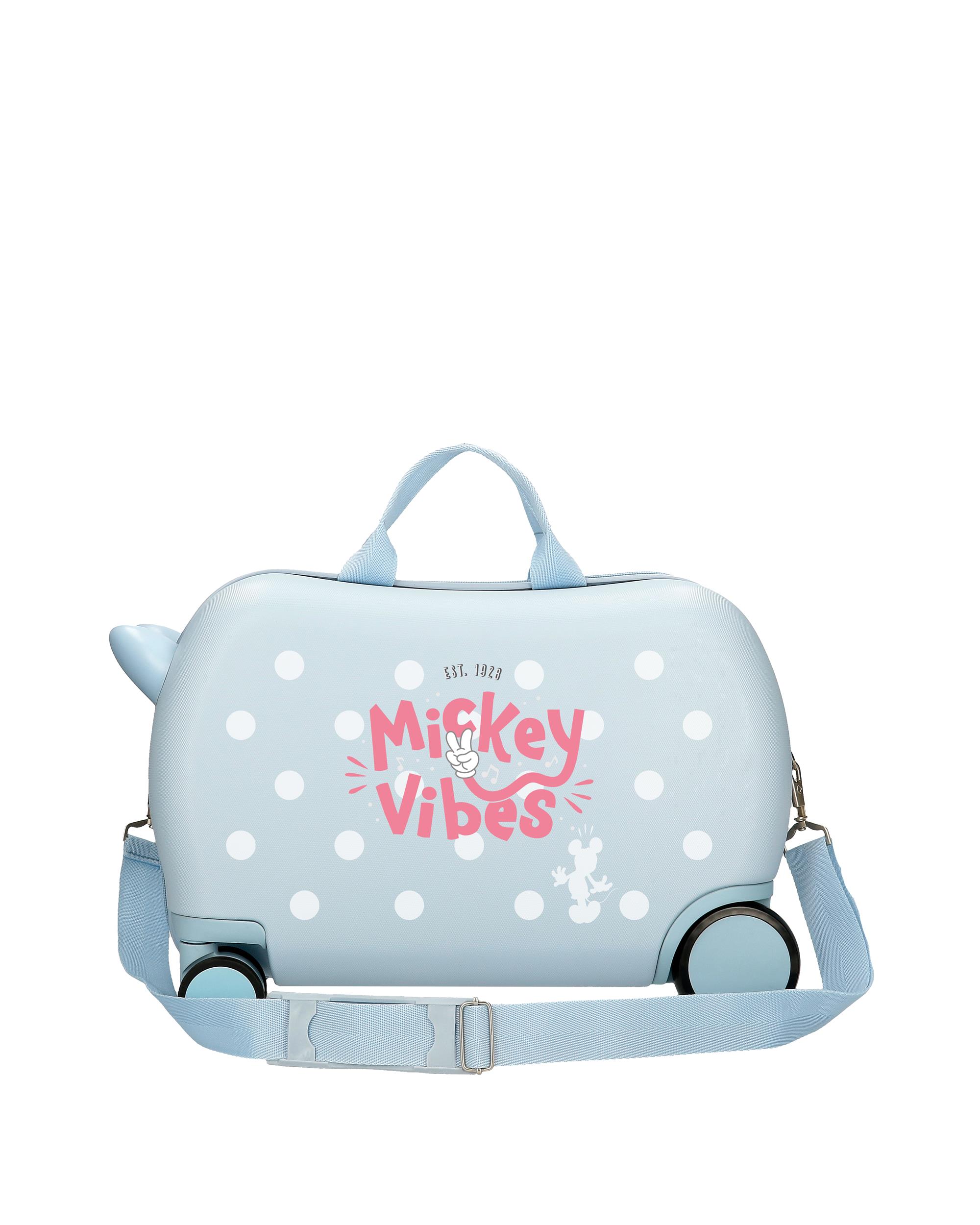 Mala Infantil 2 Rodas Multidirecionais Mickey Vibes com Capacidade de 28l em Turquesa Azul-3