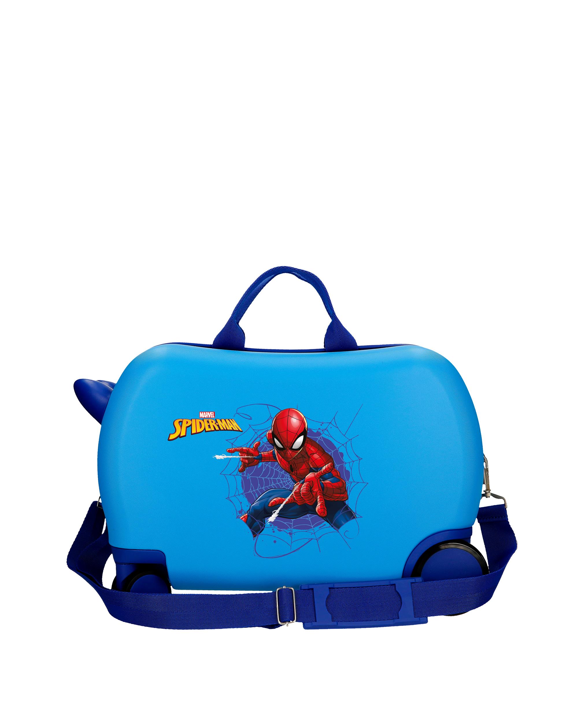 Mala Infantil 2 Rodas Multidirecionais Spiderman Action com Capacidade de 28l Azul-claro-3