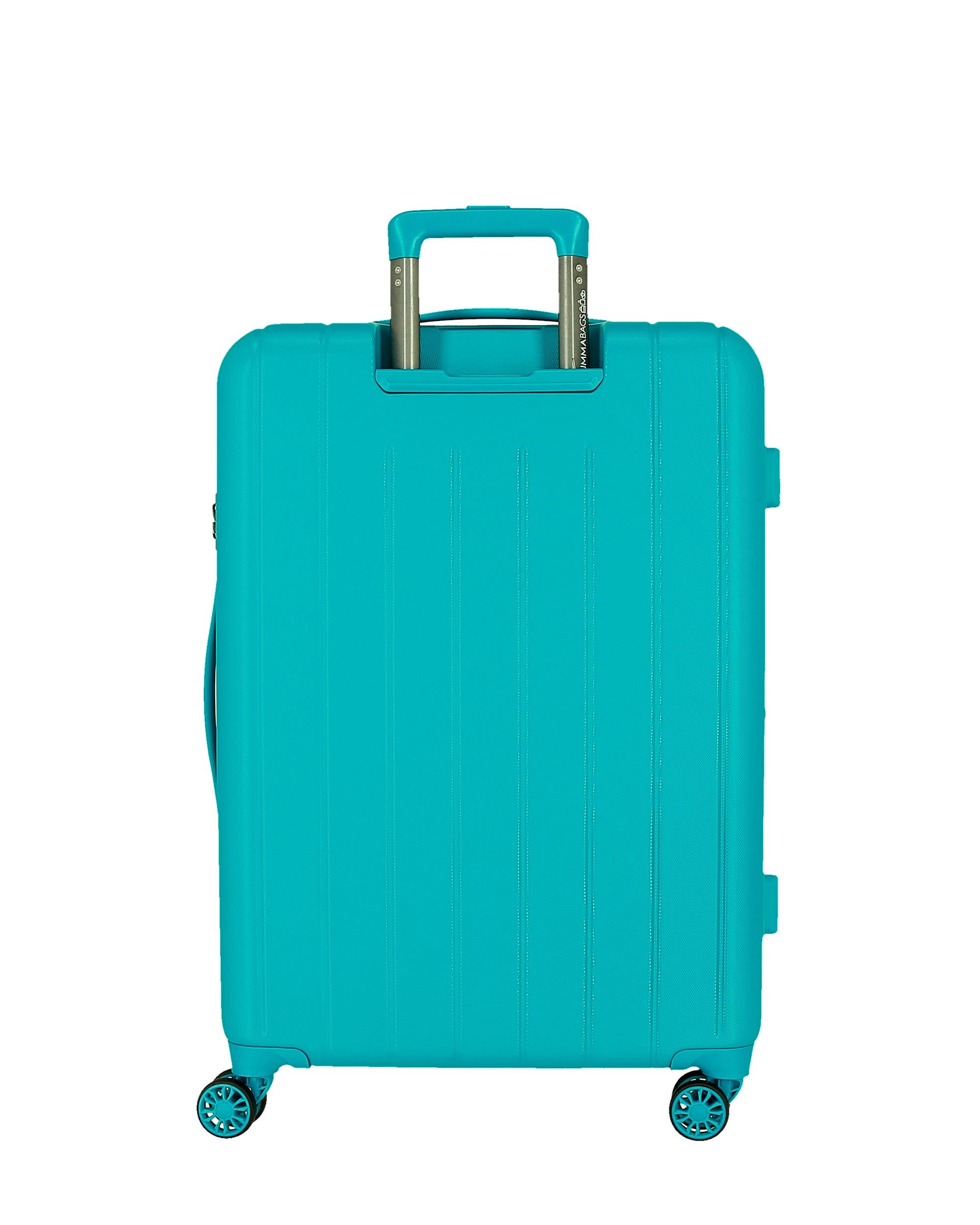 Conjunto de Malas (cabine, Média e Grande) Wood Rígidas com Capacidade de 217l Turquesa-3