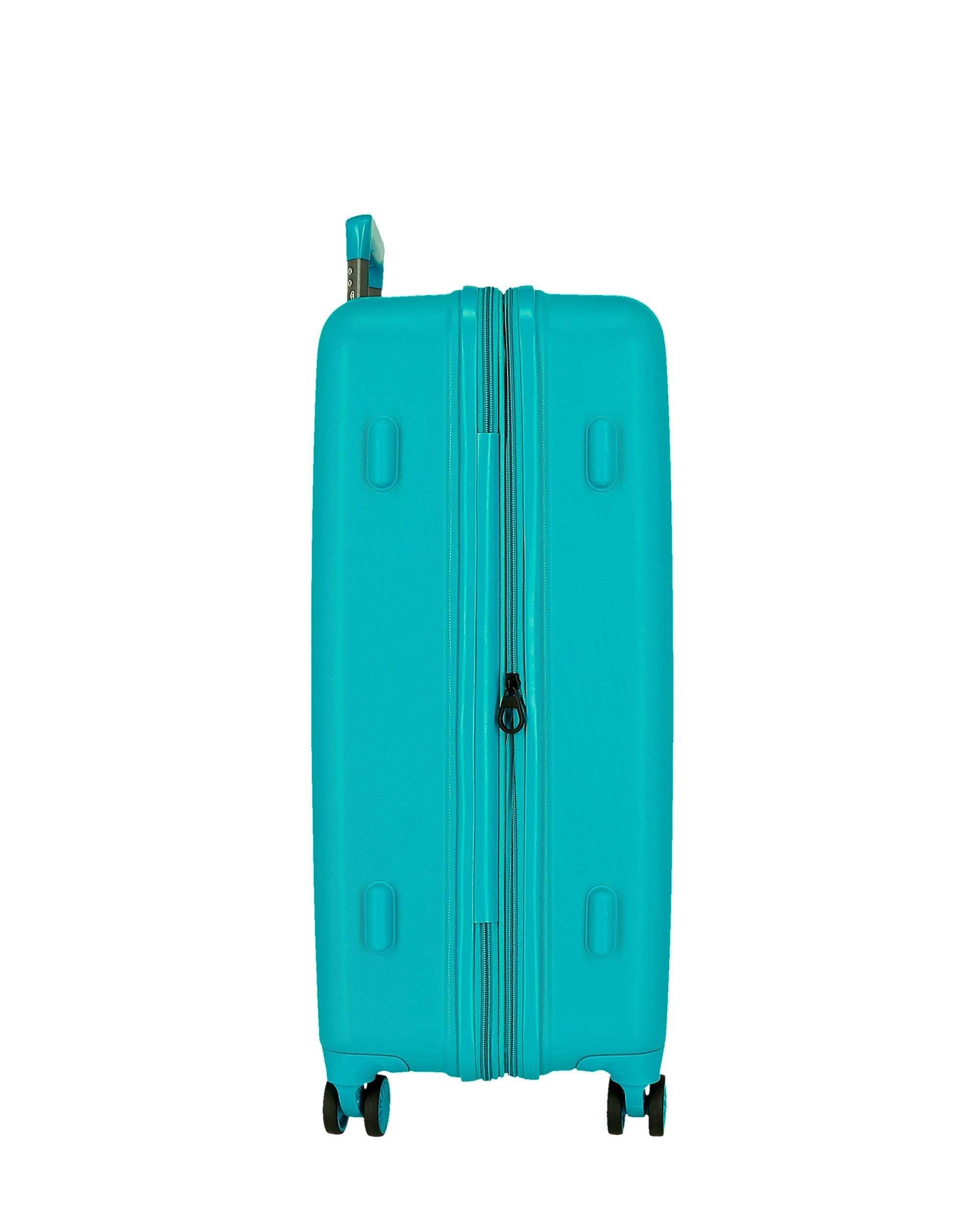 Conjunto de Malas (cabine, Média e Grande) Wood Rígidas com Capacidade de 217l Turquesa-4