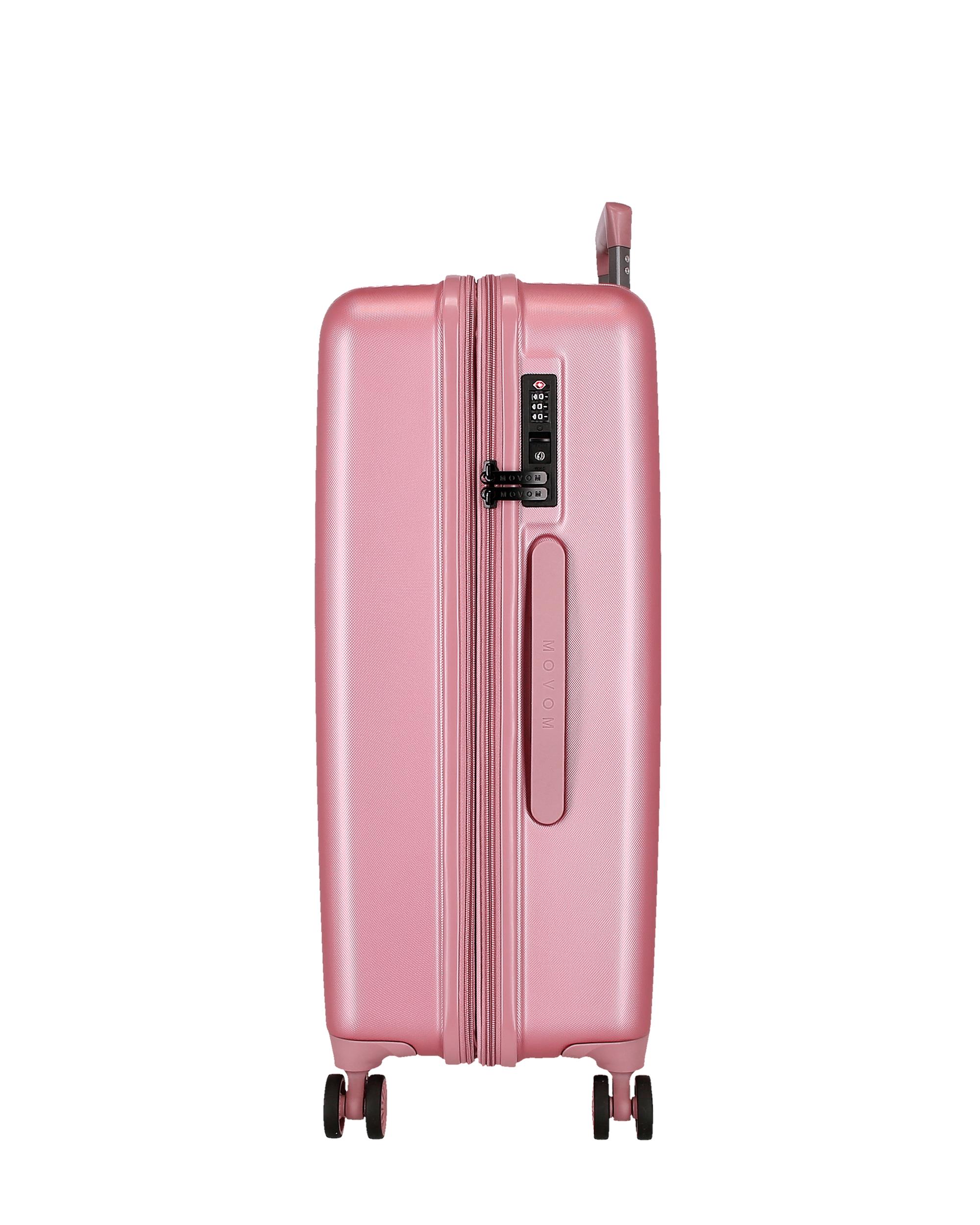 Mala Grande 78 Cm Expansível Movom Wood Abs com Capacidade de 108l Prateado Rosa-2