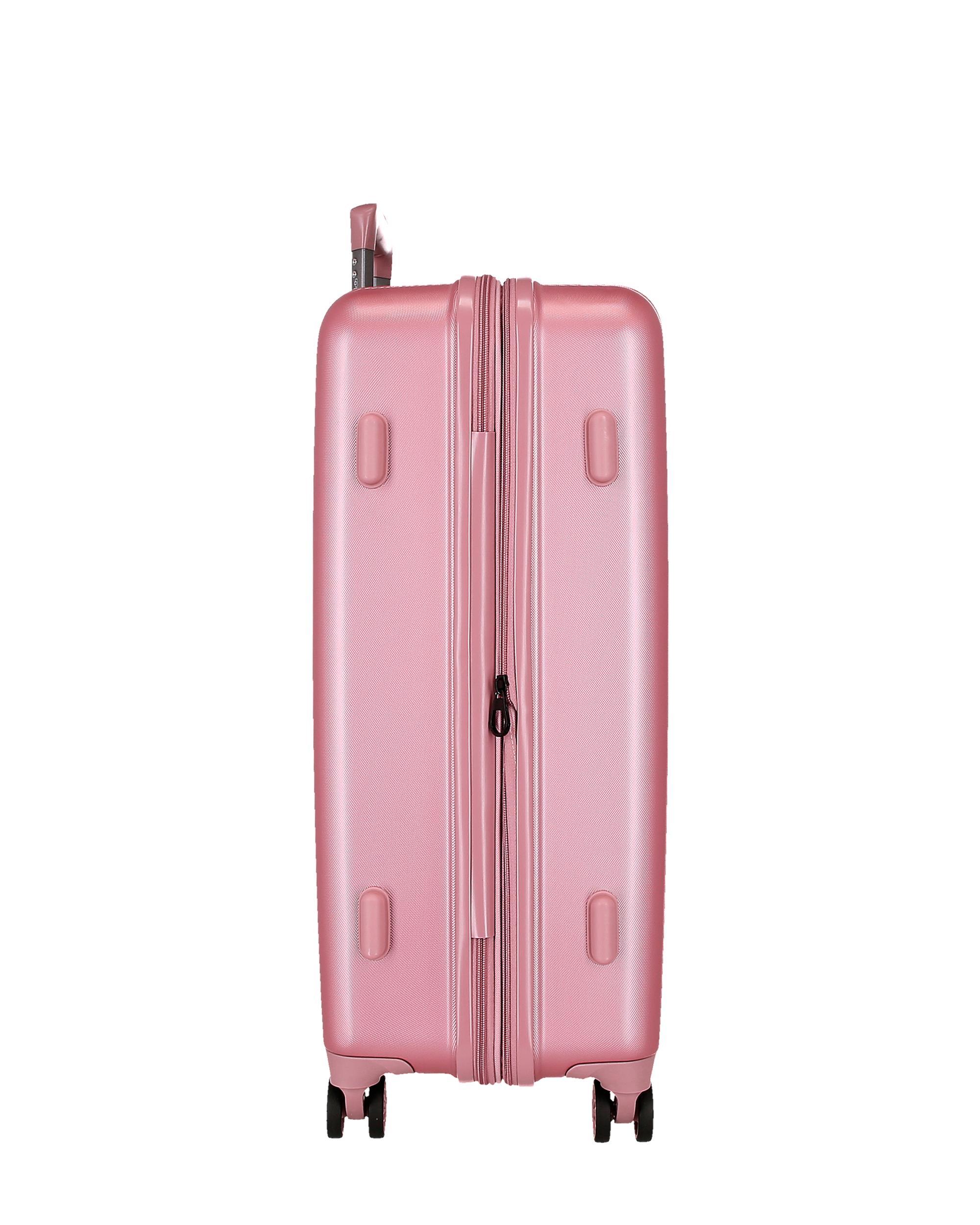 Mala Grande 78 Cm Expansível Movom Wood Abs com Capacidade de 108l Prateado Rosa-4
