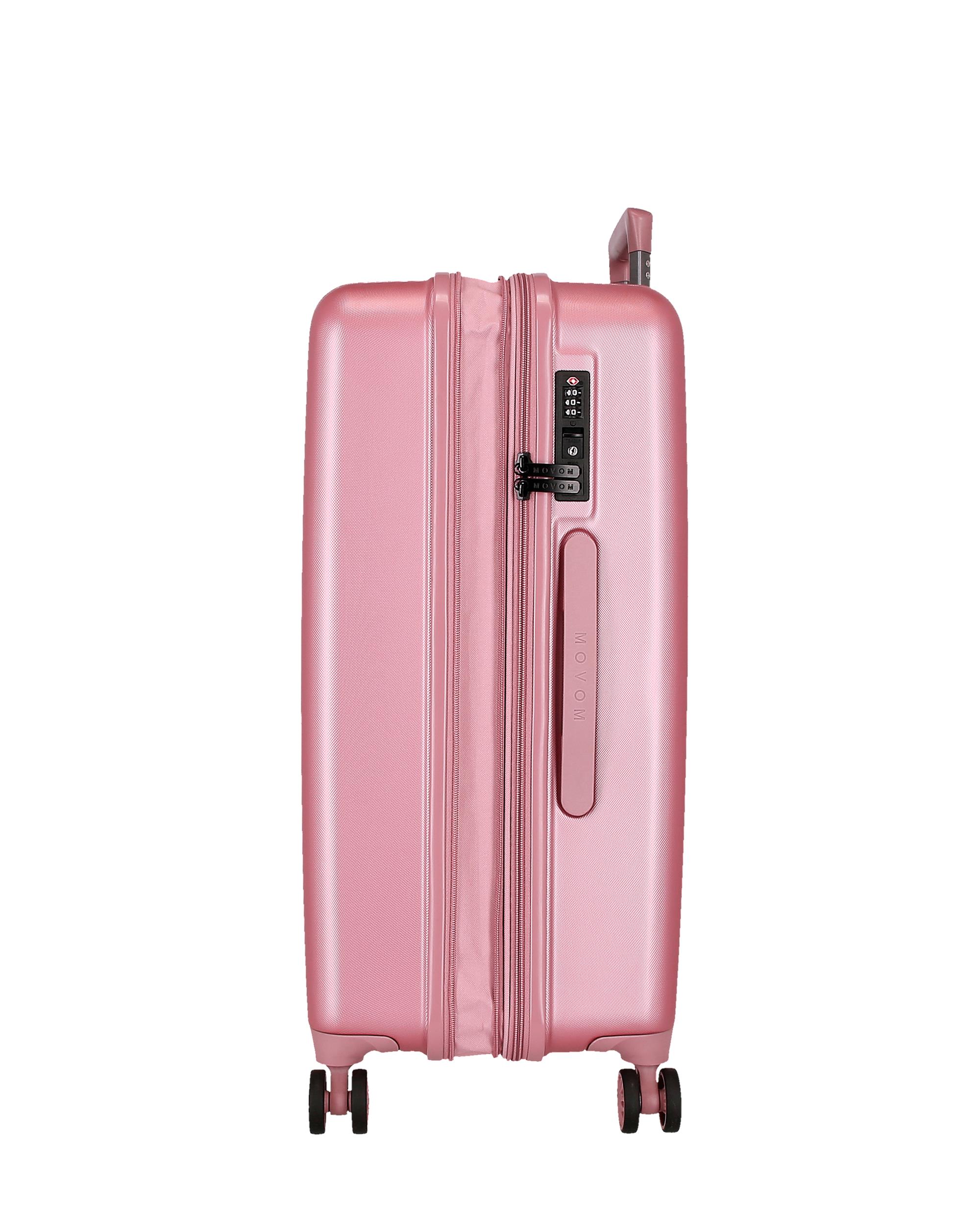 Mala Grande 78 Cm Expansível Movom Wood Abs com Capacidade de 108l Prateado Rosa-6