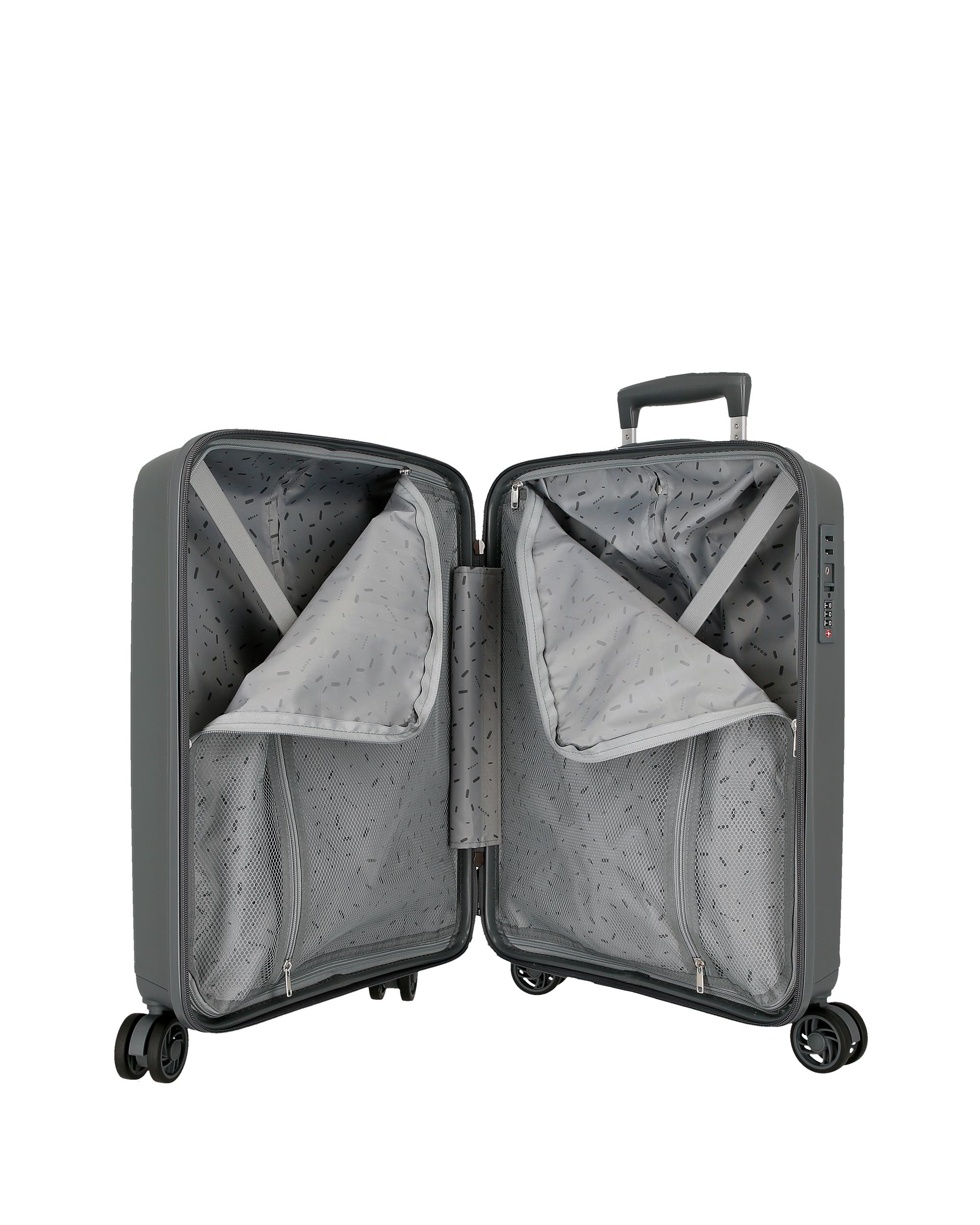 Conjunto de Malas (cabine, Média e Grande) Movom Moon com Capacidade de 219l em Verde Cinzento-5