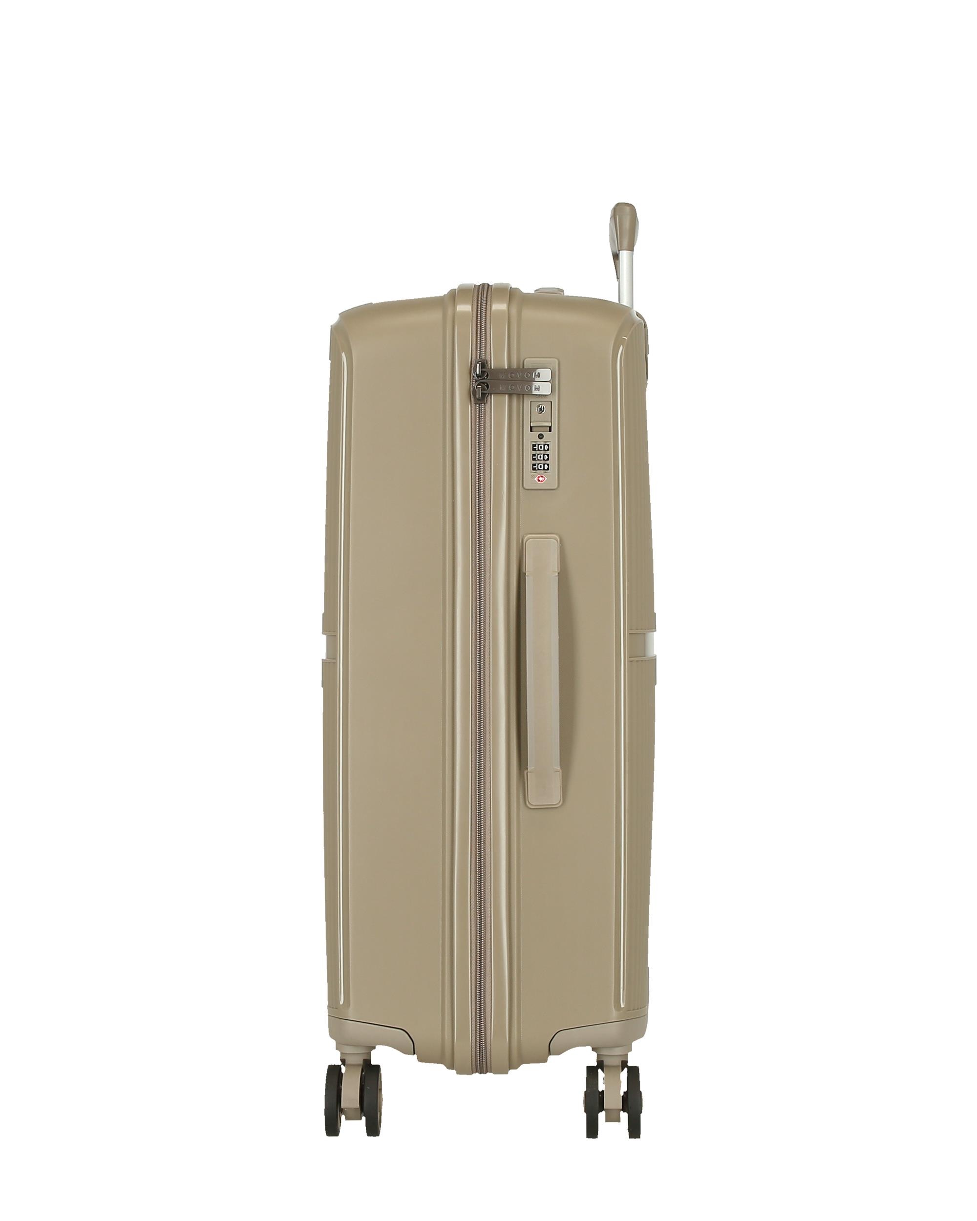 Conjunto de Malas (cabine e Média) Movom Moon com Capacidade de 110l em Preto Ouro-2