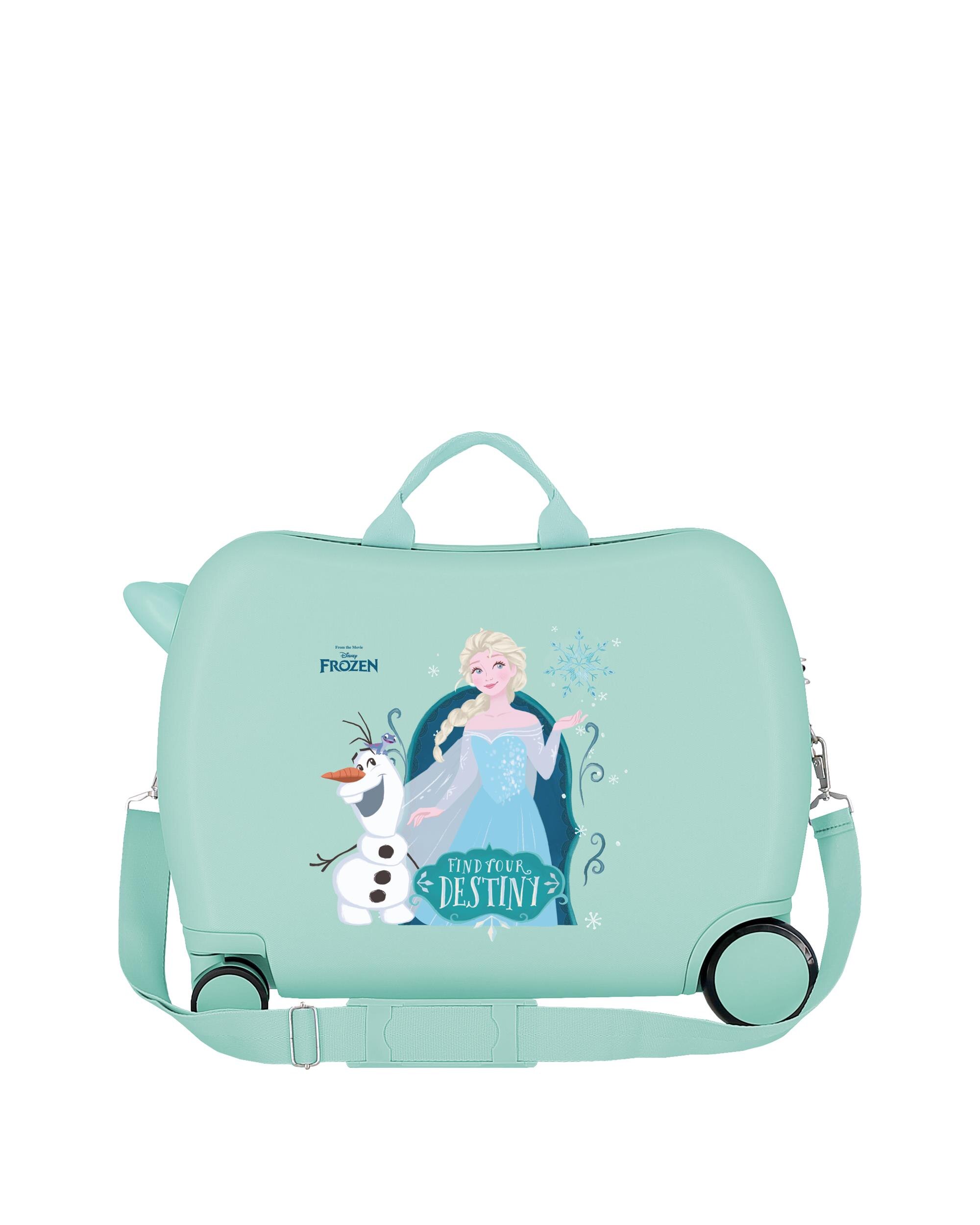 Mala Infantil 2 Rodas Multidirecionais Frozen Nature Is Magical com Capacidade de 38l em Turquesa Azul-3