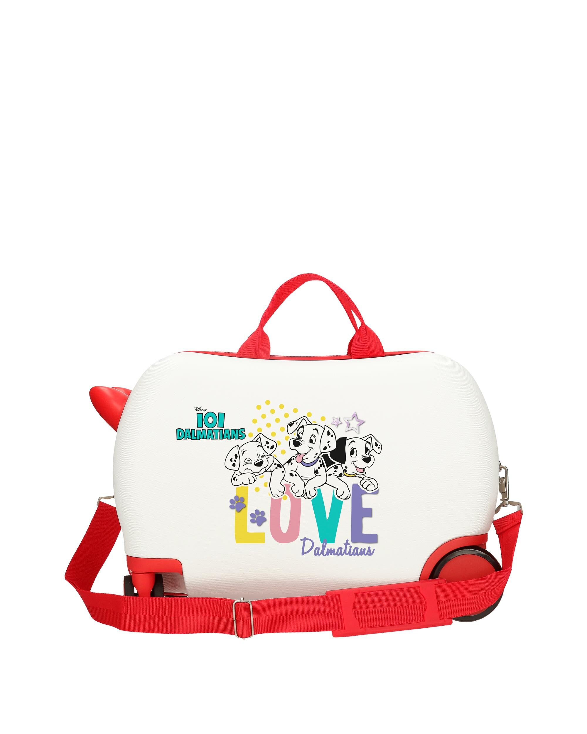 Mala Infantil 2 Rodas Multidirecionais 101 Dálmatas com Capacidade de 28l Branco-3