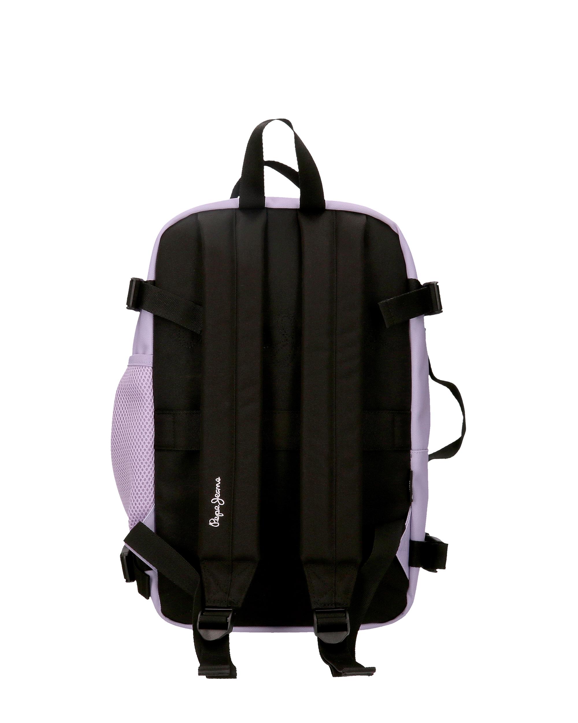 Mochila de Viagem Apta para Cabine 40cm Pepe Jeans Aris Colorful de Dois Compartimentos Roxo-3