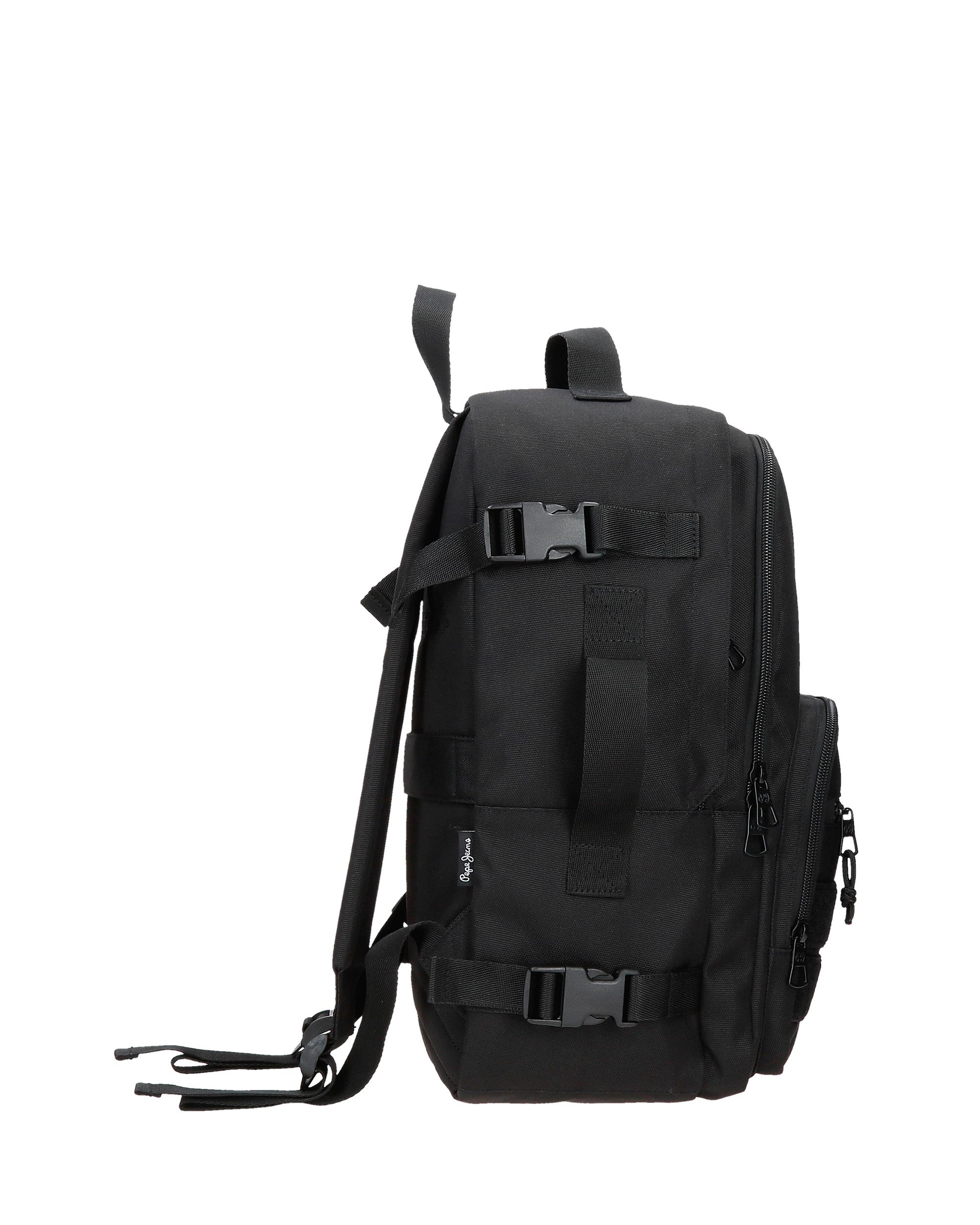 Mochila de Viagem Apta para Cabine 40cm Pepe Jeans Aris Evergreen Dois Compartimentos Preto-2