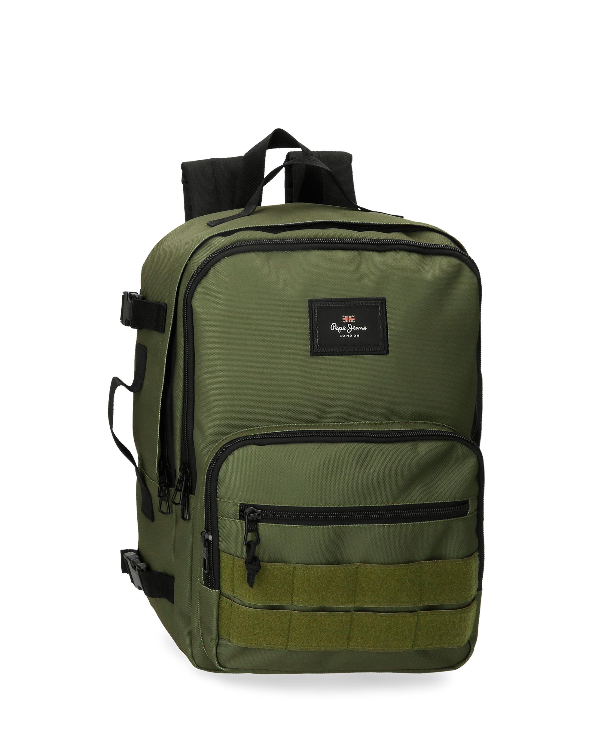Mochila de Viagem Apta para Cabine 40cm Pepe Jeans Aris Evergreen Dois Compartimentos Verde-1