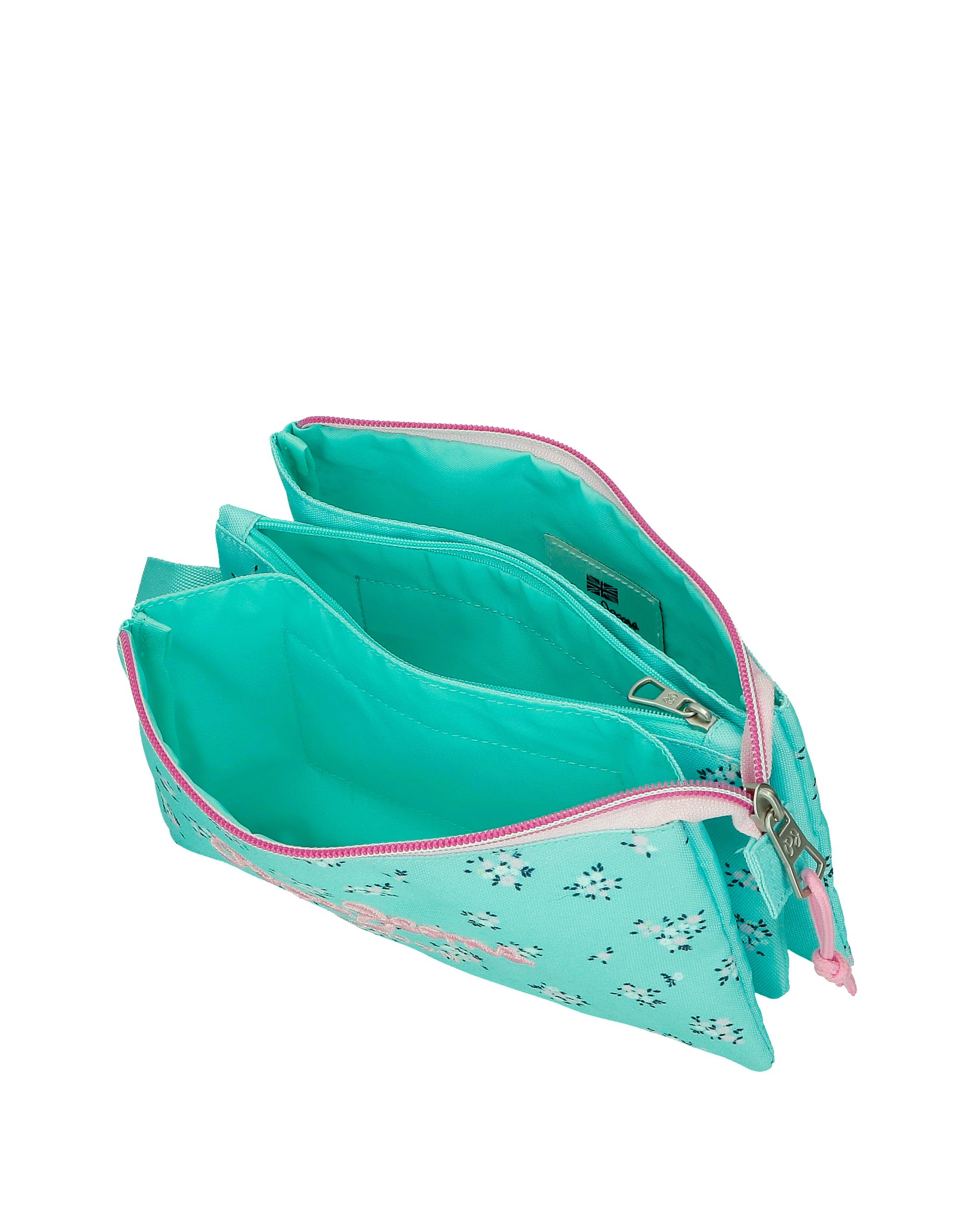 Estojo Pepe Jeans Nora Três Compartimentos Azul-4