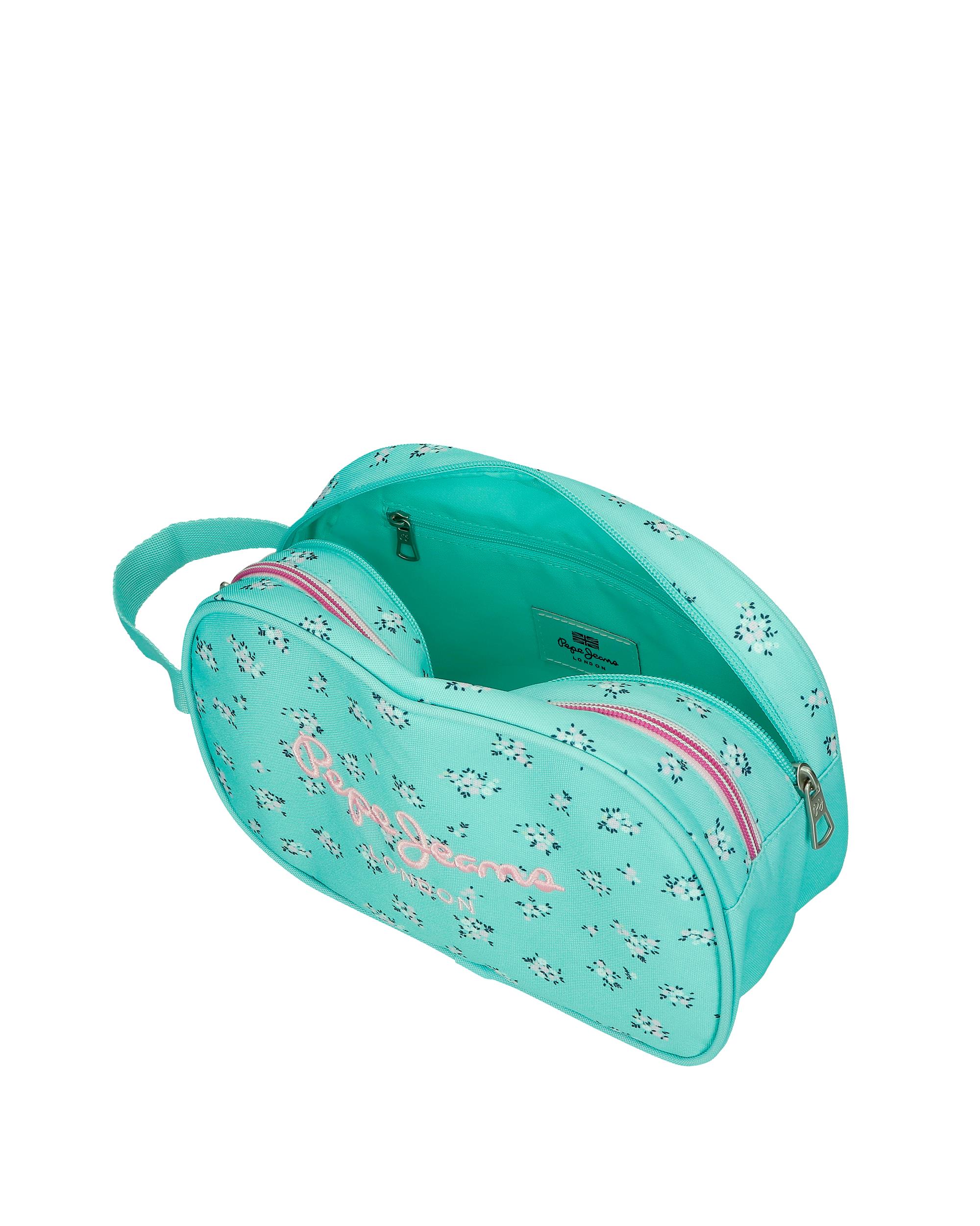 Necessaire Pepe Jeans Nora com Dois Compartimentos e Alça Lateral Azul-4