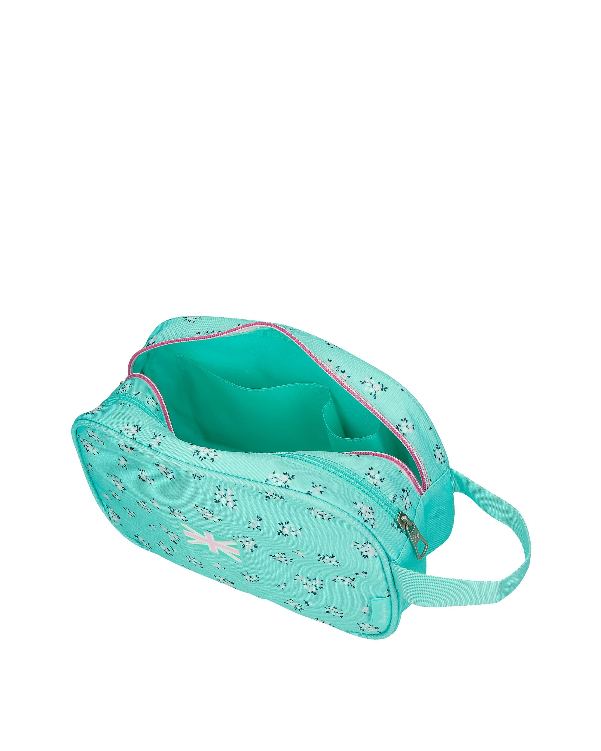 Necessaire Pepe Jeans Nora com Dois Compartimentos e Alça Lateral Azul-5