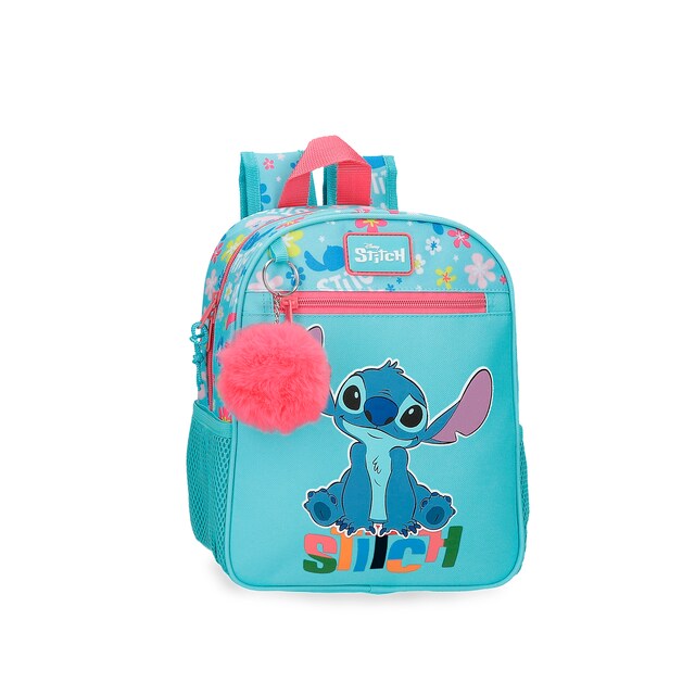 Imagem 0 de Mochila Aloha Stitch 28cm com Bolso Frontal e Pompom Decorativo