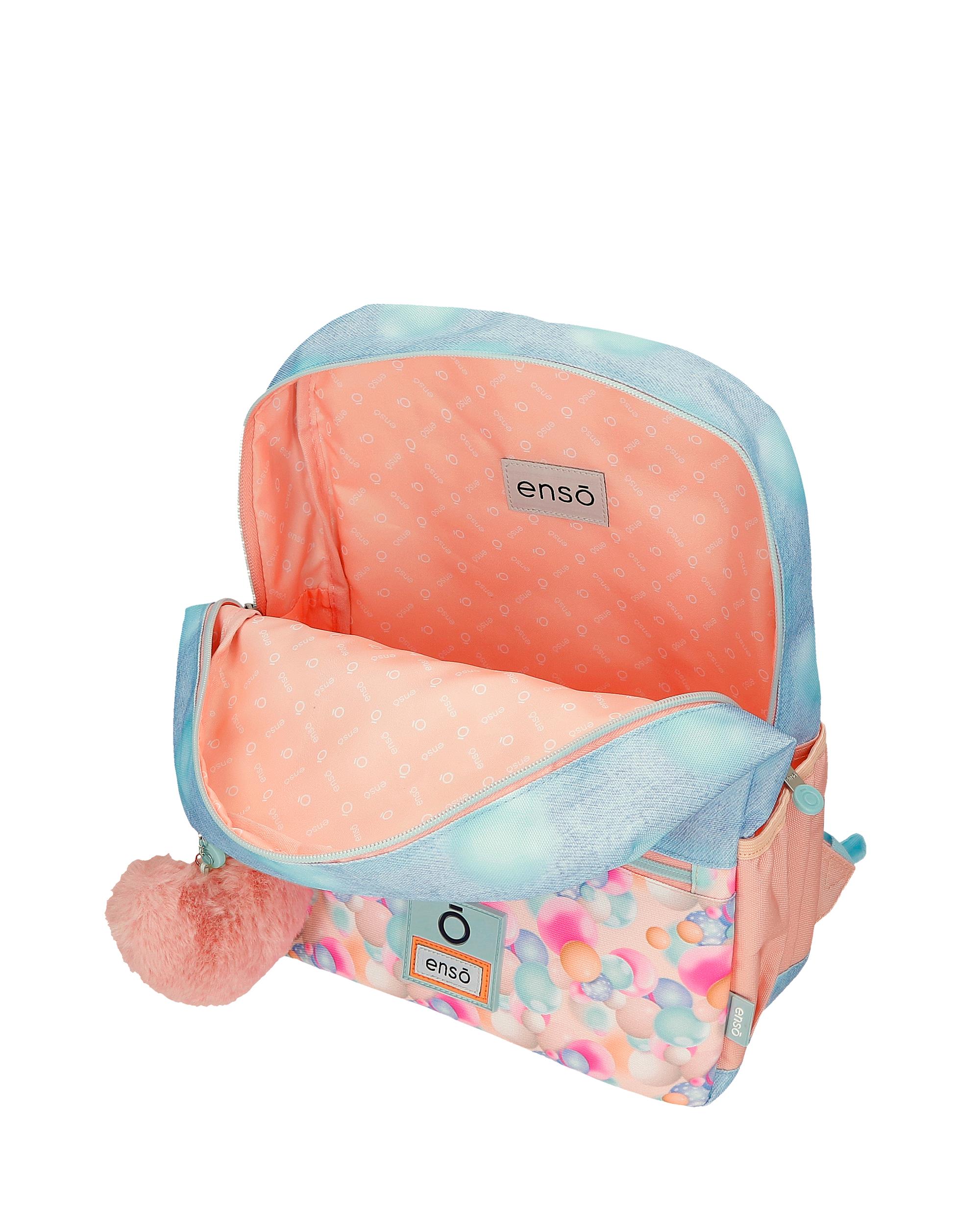 Mochila Escolar Enso Bubbles de 32cm com Bolsos Frontais Multicolor-3