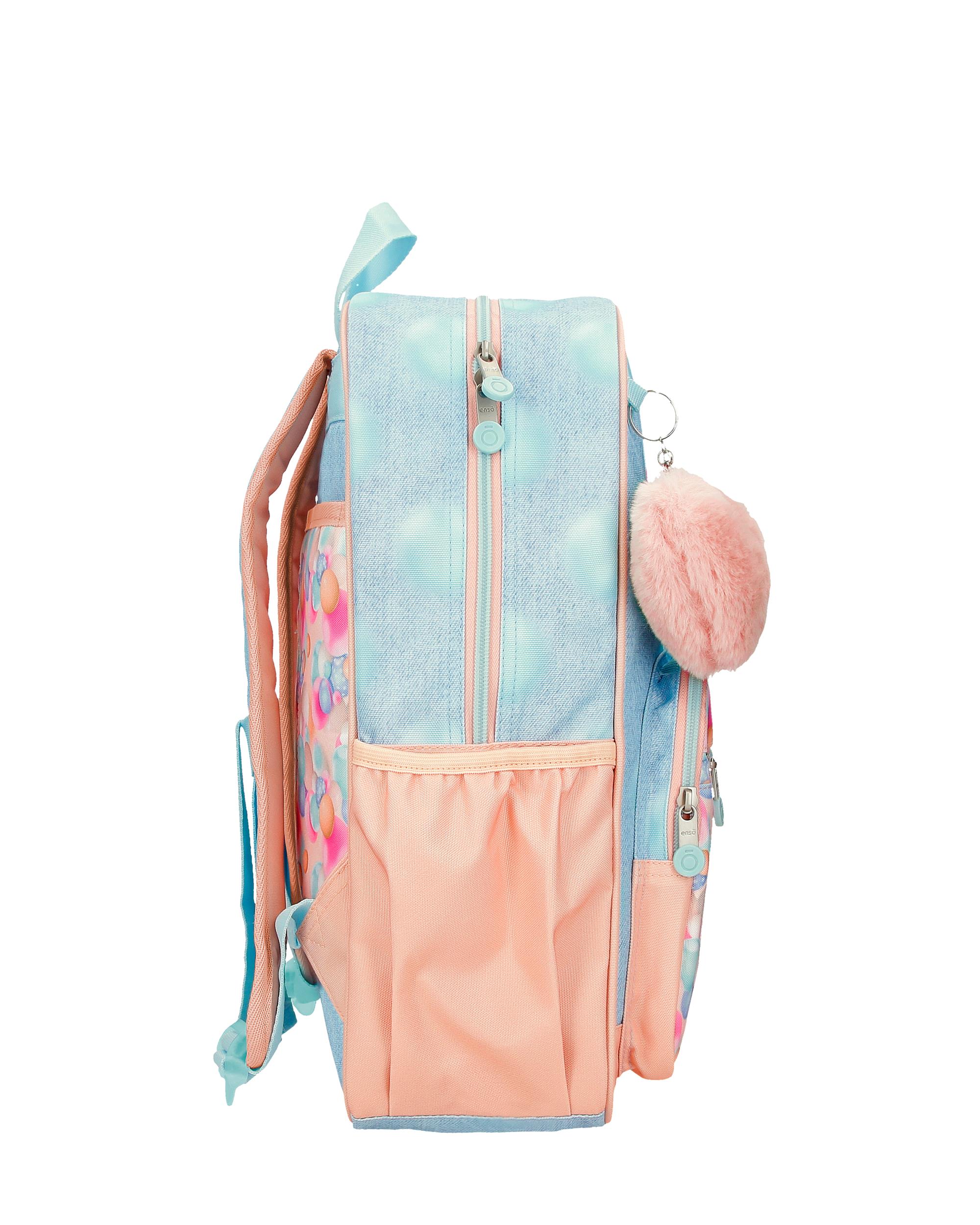 Mochila Escolar Enso Bubbles de 38cm com Bolsos Laterais Multicolor-2