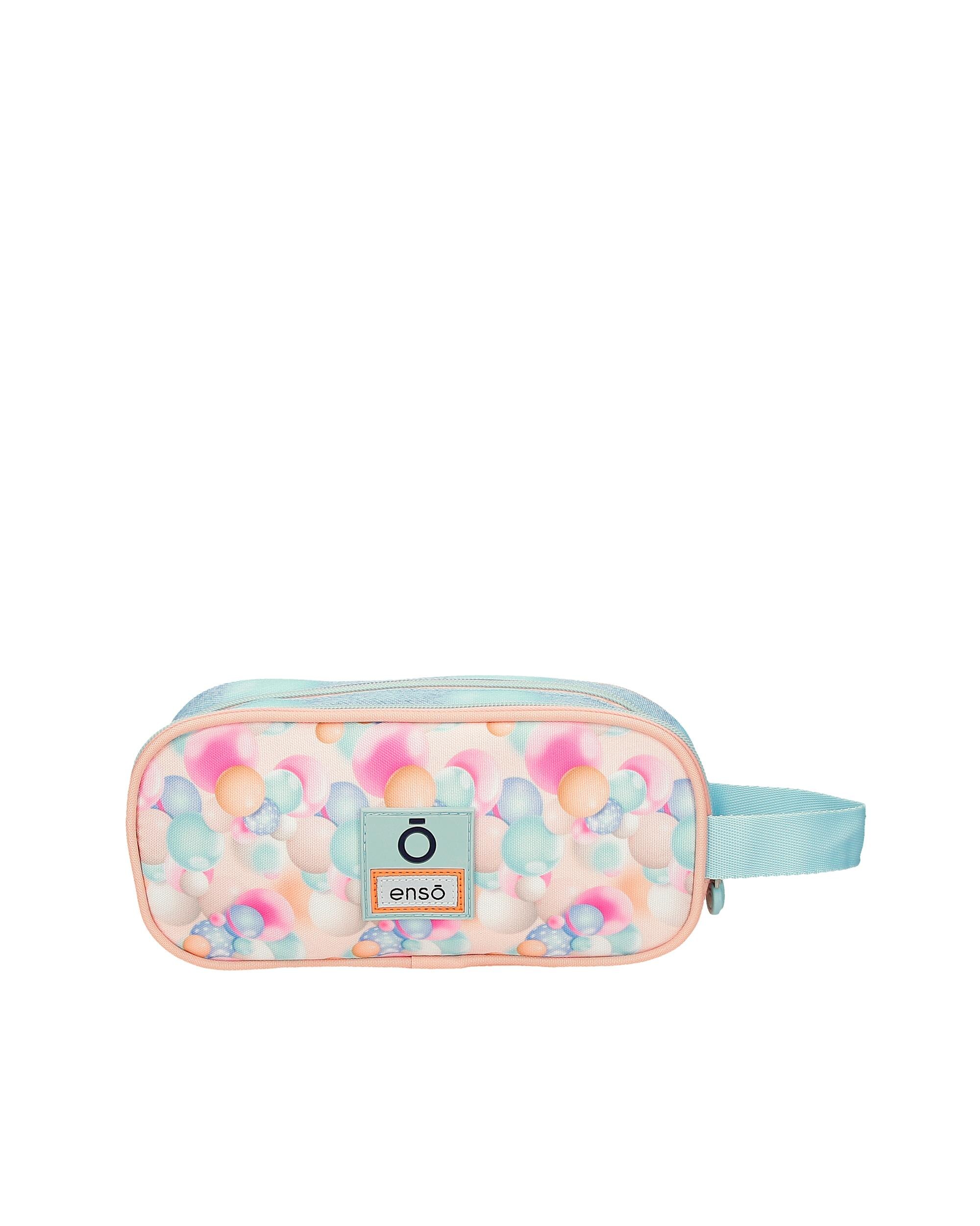 Estojo Enso Bubbles Triplo Compartimento com Alça Lateral Multicolor-3