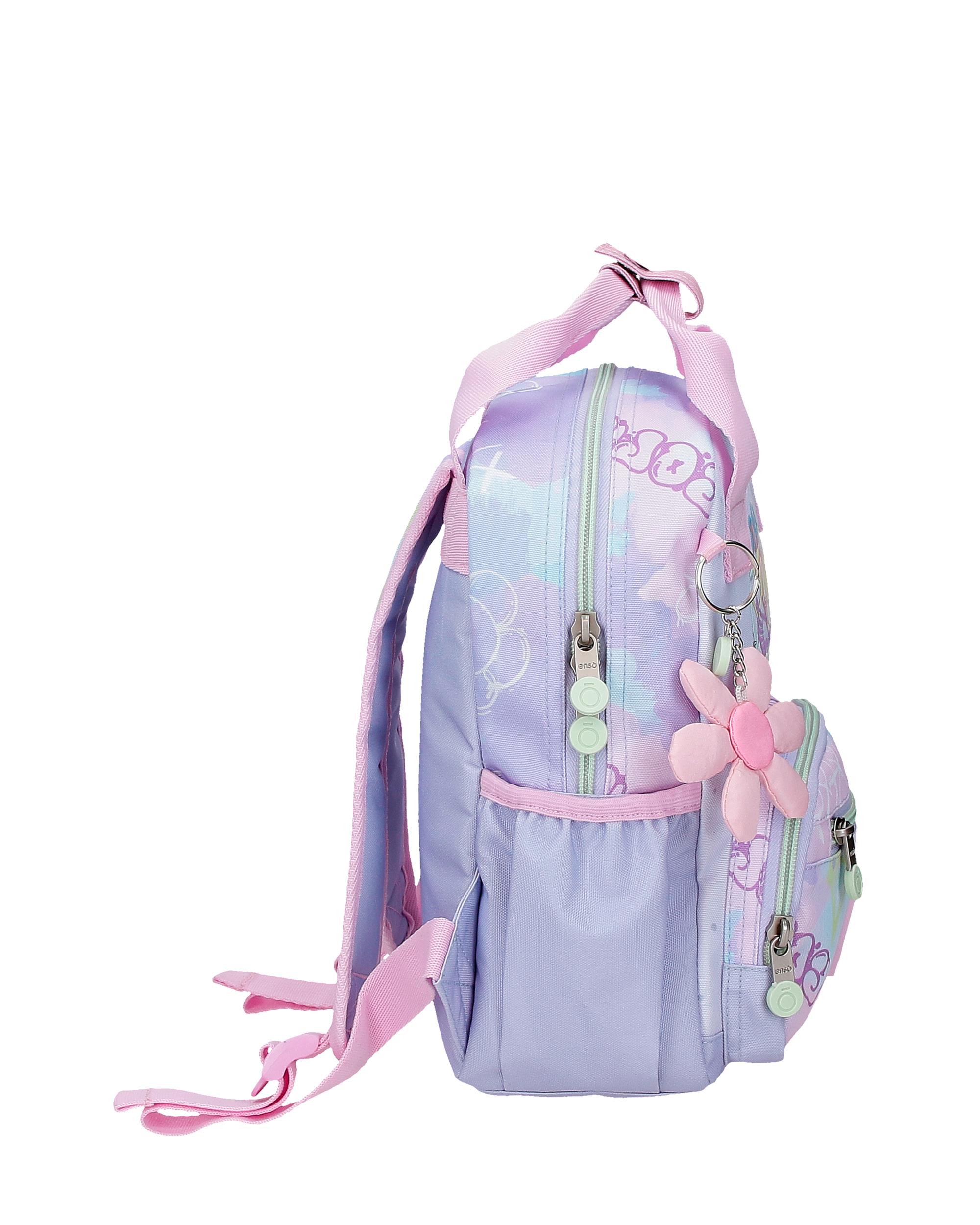 Mochila Escolar Enso New Vibes de 28cm Adaptável a Carro com Alça Superior Rosa-2