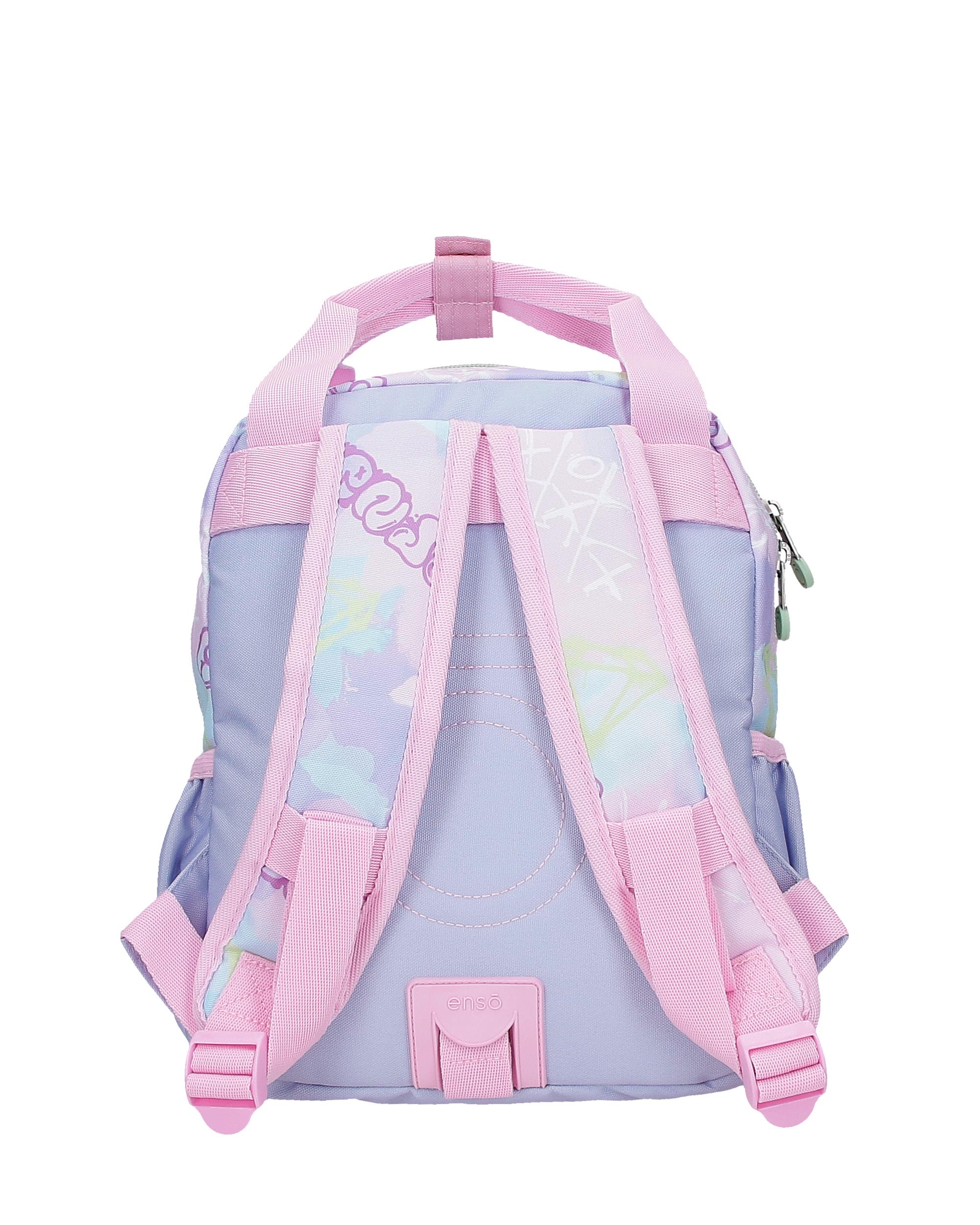 Mochila Escolar Enso New Vibes de 28cm Adaptável a Carro com Alça Superior Rosa-3