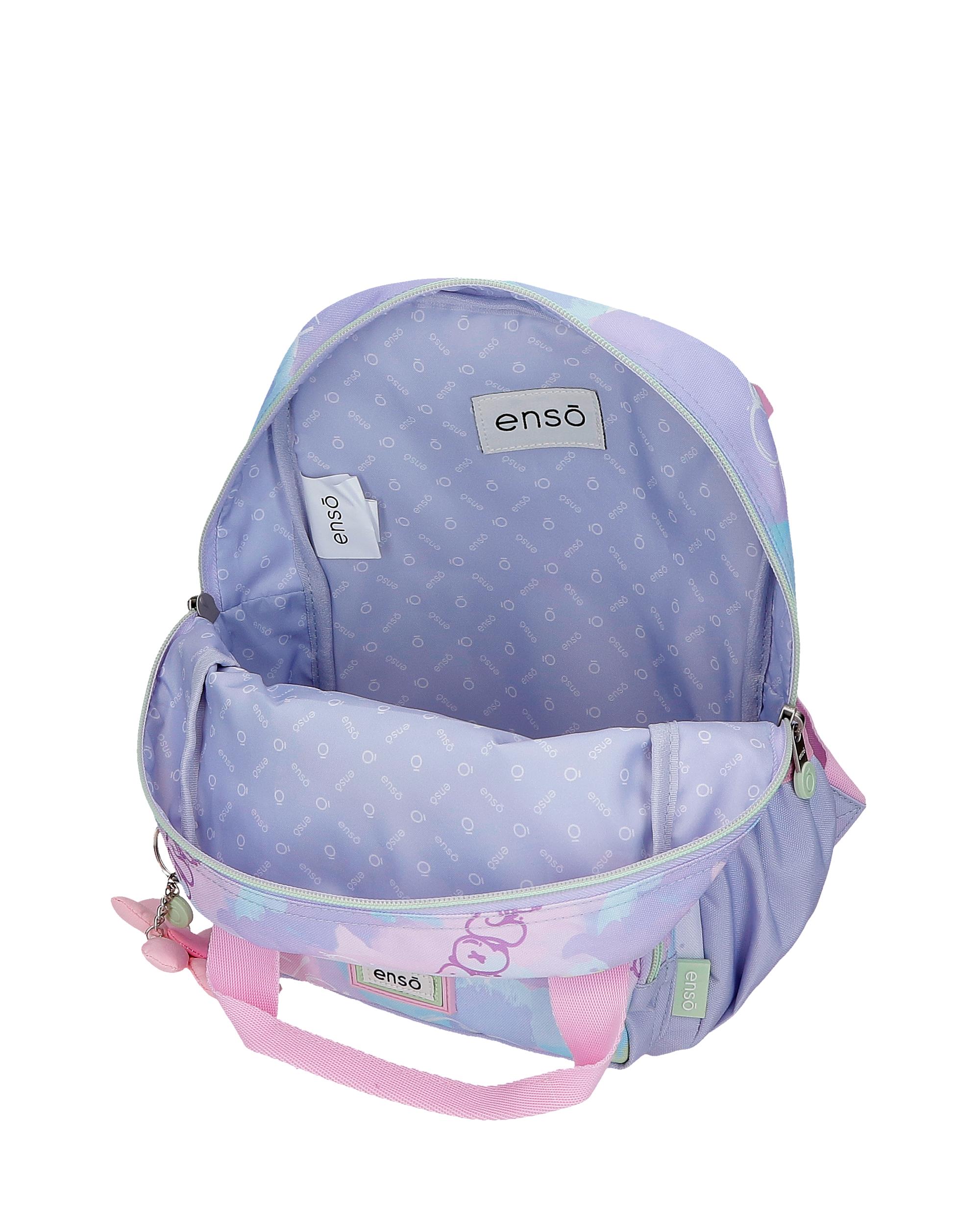 Mochila Escolar Enso New Vibes de 28cm Adaptável a Carro com Alça Superior Rosa-4