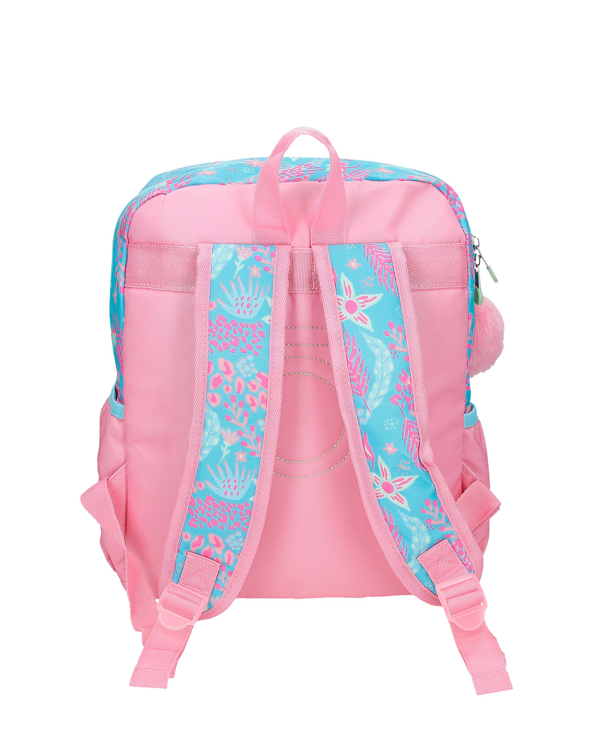 Mochila Escolar Enso Jungle Mood de 32cm com Bolsos Frontais Azul-3
