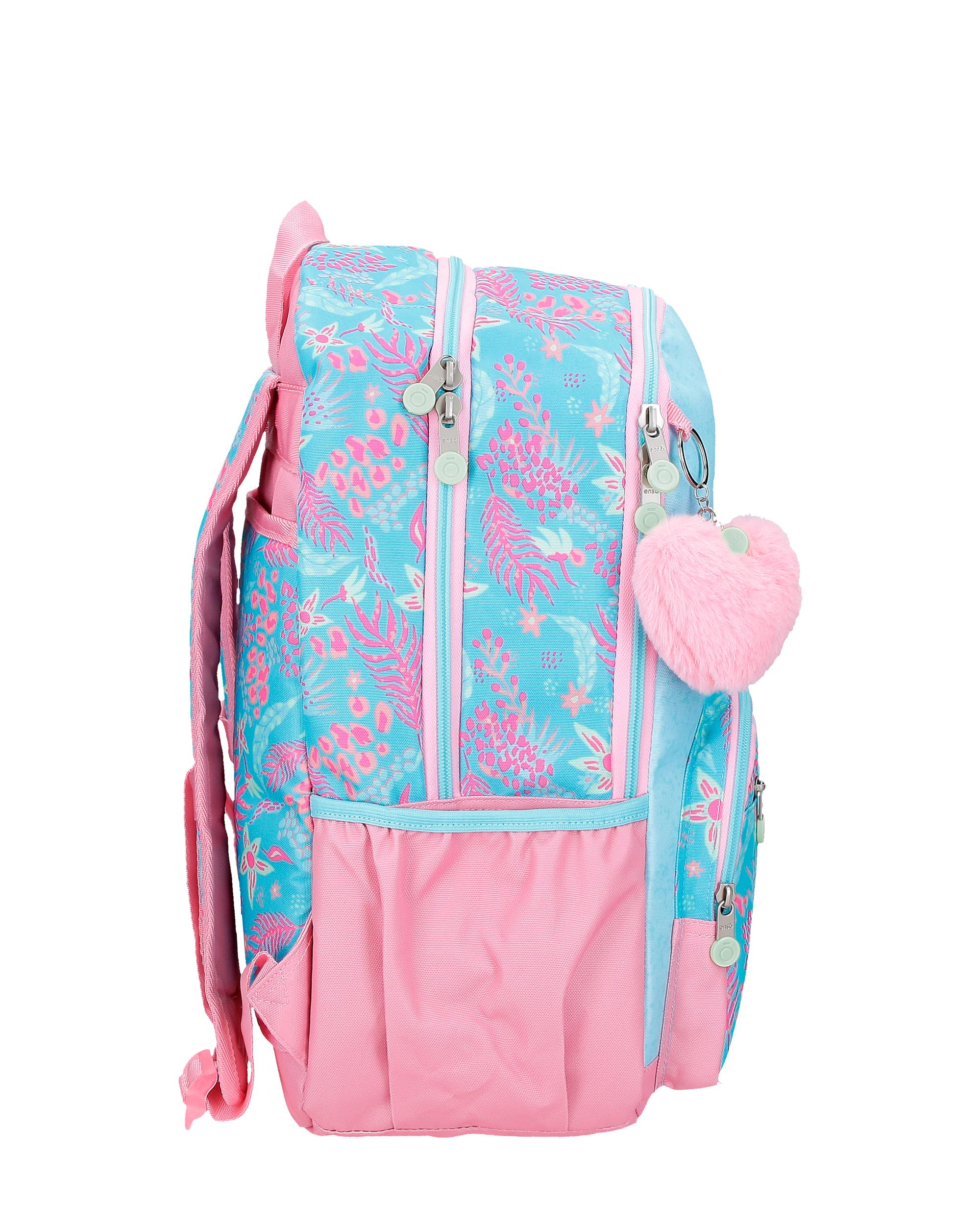 Mochila Escolar Enso Jungle Mood de 44cm com Dois Compartimentos Azul-2