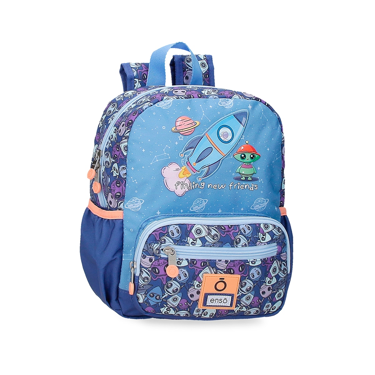 Mochila Escolar Enso New Friends de 28cm com Alça Superior Azul-1