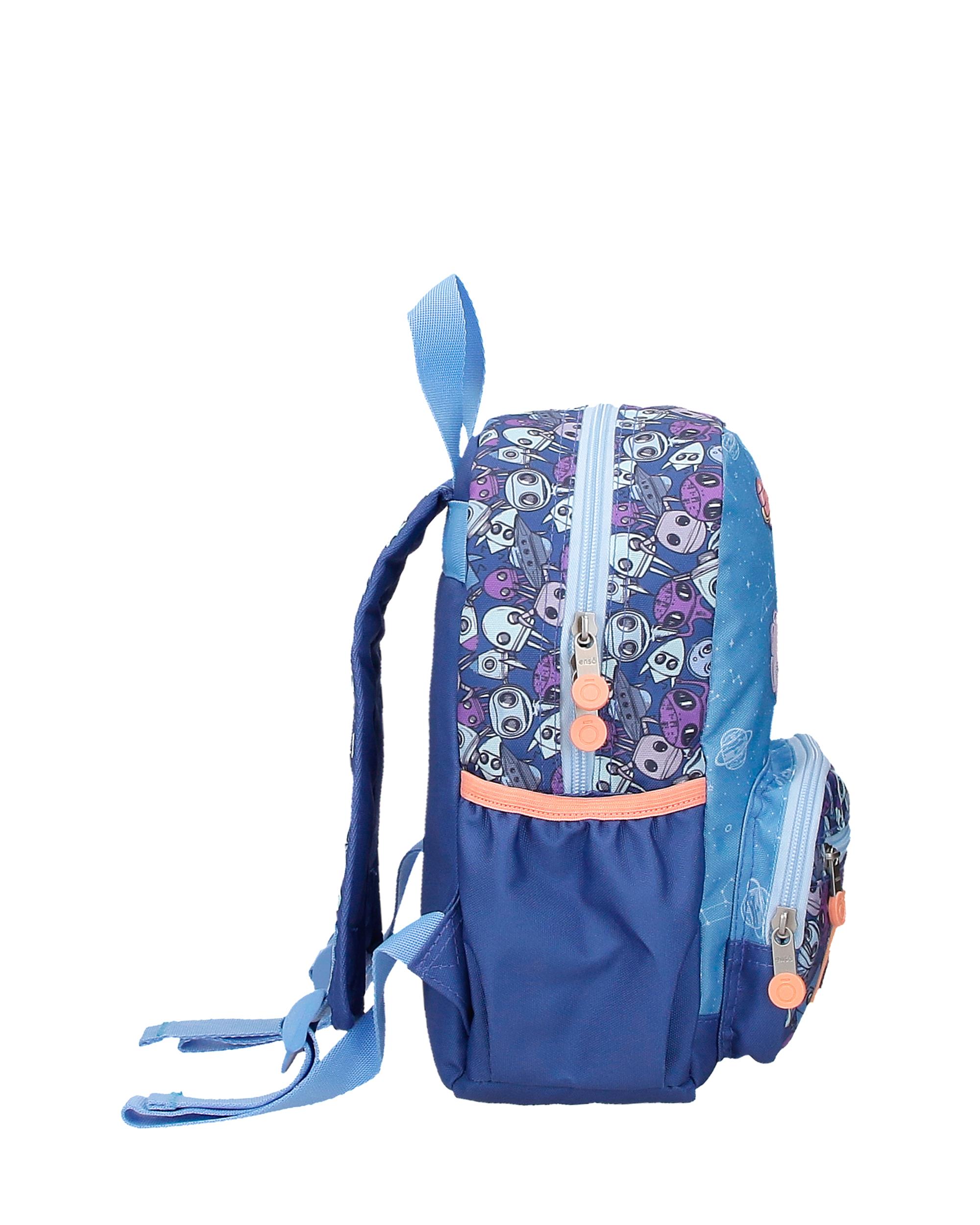 Mochila Escolar Enso New Friends de 28cm com Alça Superior Azul-2