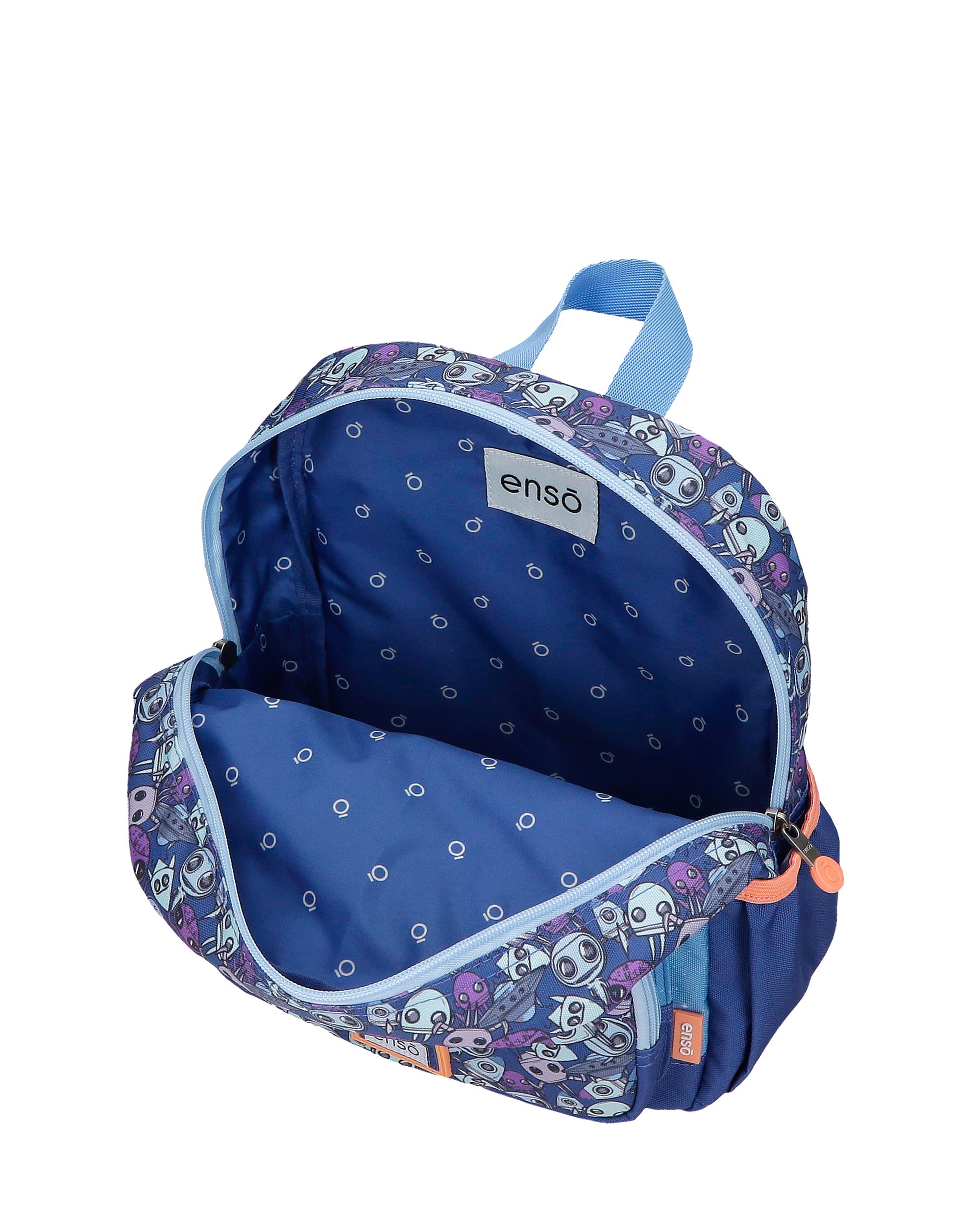 Mochila Escolar Enso New Friends de 28cm com Alça Superior Azul-4