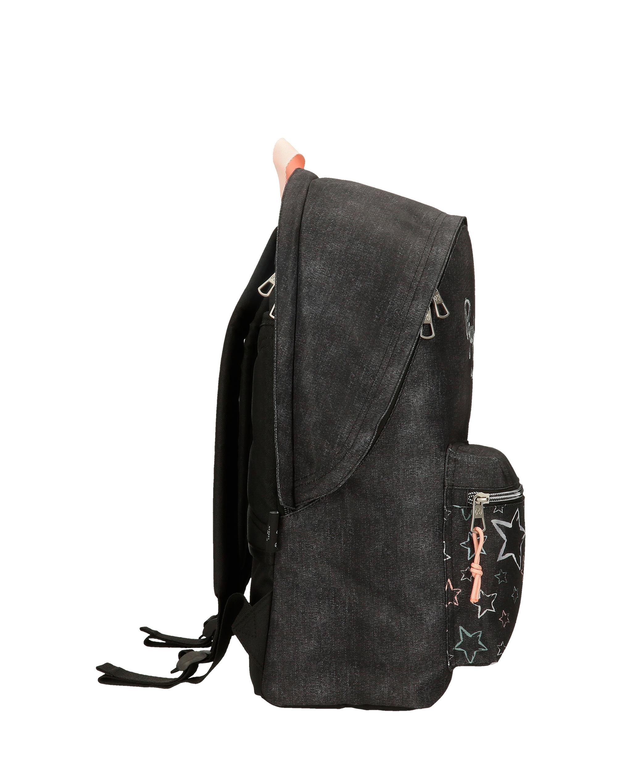 Mochila Portaordenador Pepe Jeans Cintia 44cm de Dois Compartimentos Preto-2