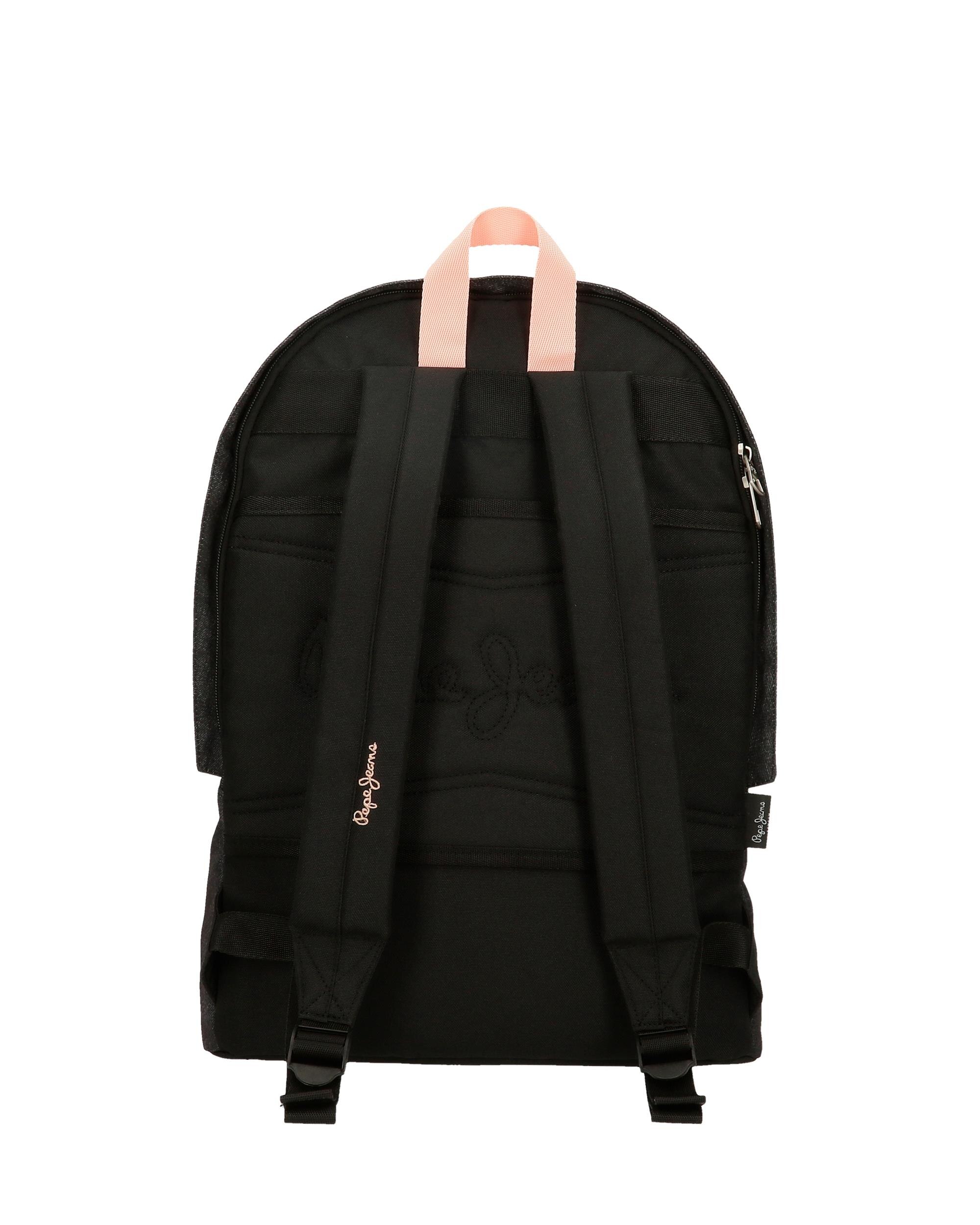 Mochila Portaordenador Pepe Jeans Cintia 44cm de Dois Compartimentos Preto-3
