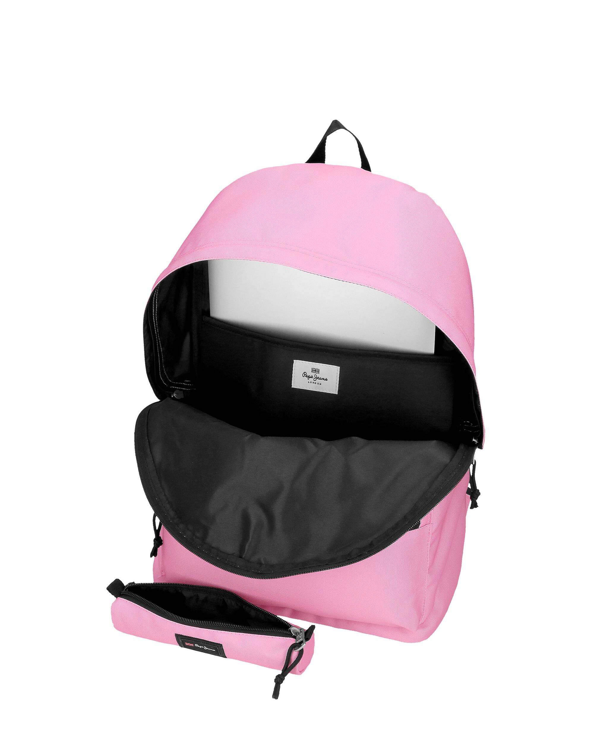 Mochila Portaordenador + Estojo Escolar Pepe Jeans Aris Colorful Rosa-5